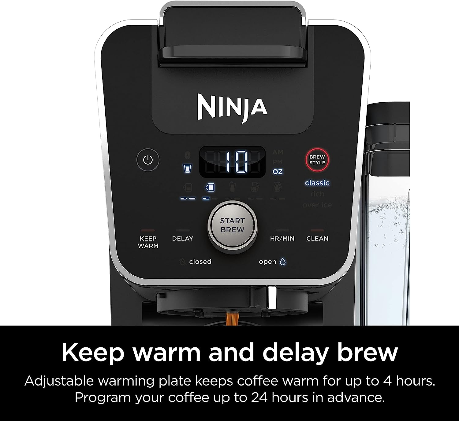 Ninja CFP201 DualBrew 12-Cup Coffee Maker - Single Serve for K-Cup Pods & Ground Coffee, Black - Perfect for Home, Office & Small Kitchens