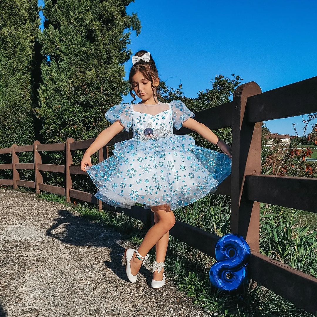 Easter Baby Girl Dress with Floral Embroidery & Puff Sleeves - Toddler Summer Princess Dress for Weddings, Parties & Special Occasions