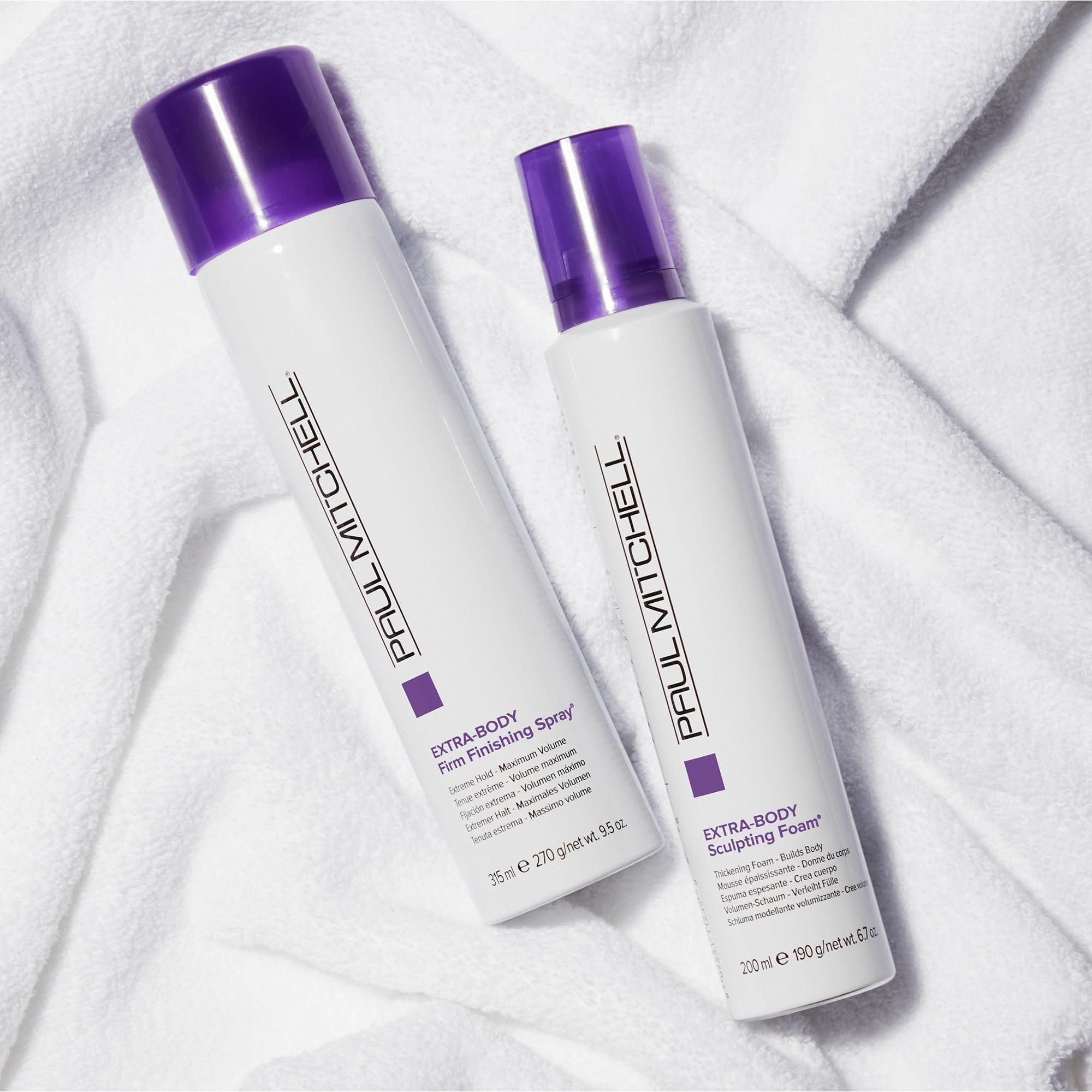 Paul Mitchell Extra-Body Sculpting Foam for Fine Hair - Volumizing & Thickening Styling Foam for Fuller, Bouncier Hair - Perfect for Daily Use & Special Occasions