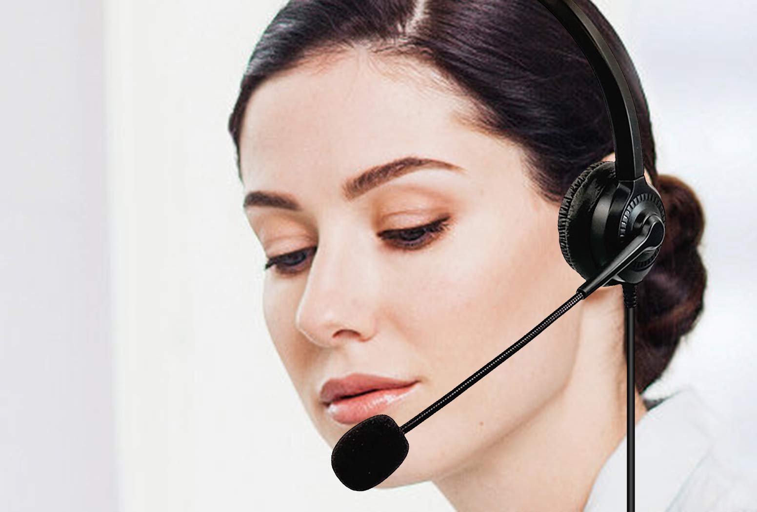 3.5mm Wired Headphones with Microphone for iPhone, Android, PC, Laptop, Tablet - Noise Cancelling for Clear Calls, Skype, Webinar, Office & Call Center Use - Comfortable for Long Work Hours