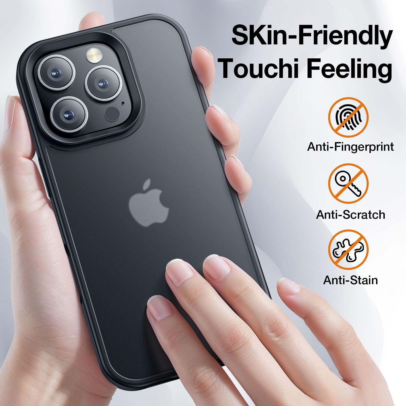 Shockproof iPhone 16 Pro Max Case - Military Grade Drop Protection, Slim Translucent Hard Back Cover (Black) | Perfect for Outdoor Activities, Travel & Daily Use