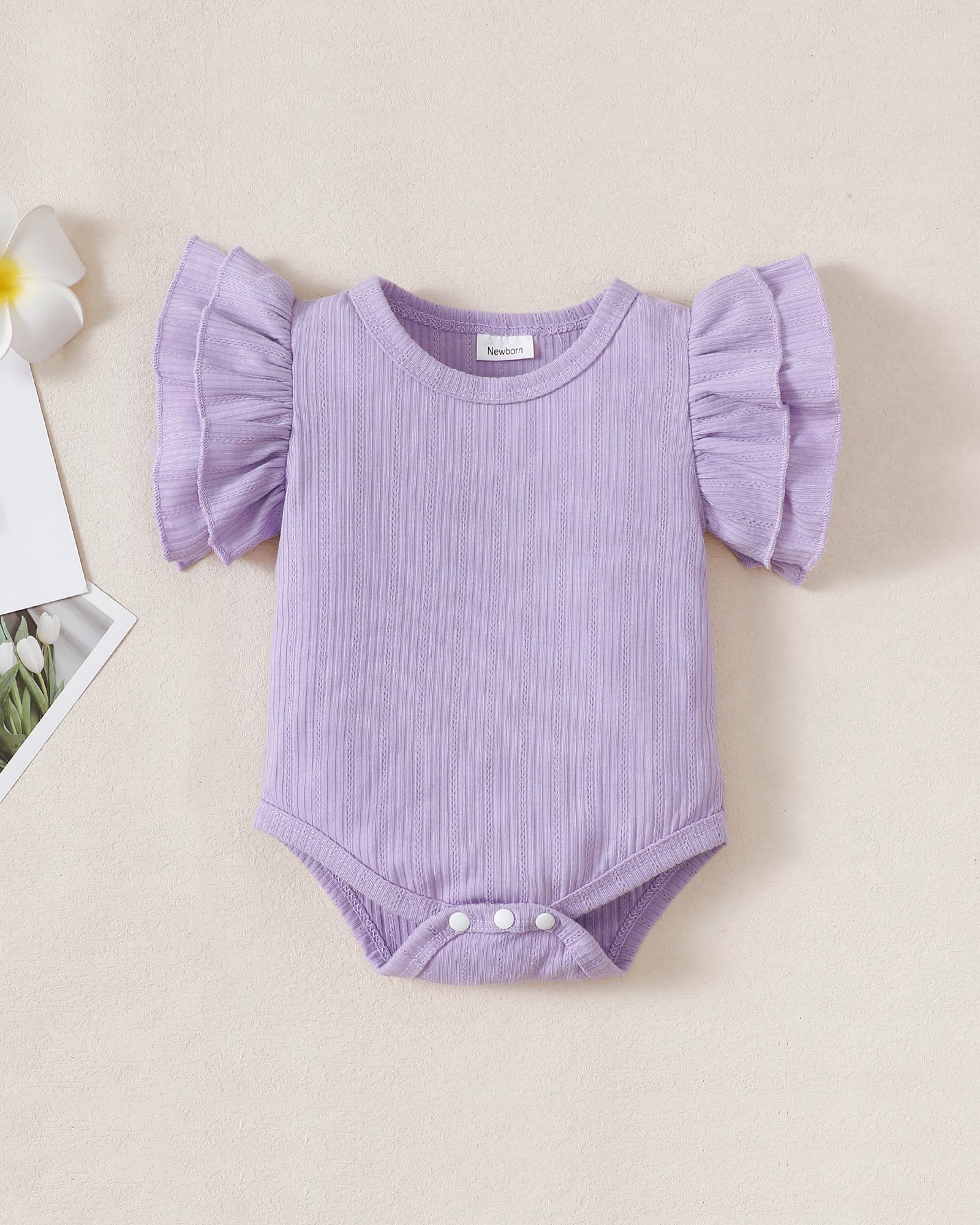 Mioglrie Preemie Clothes for Newborn Baby Girls - Soft Summer Romper Dress & Shorts Outfit Set | Perfect for Hospital, Photoshoots & Daily Wear