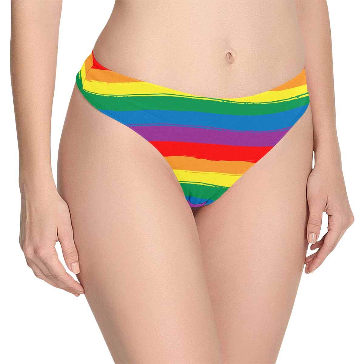 Custom Rainbow Gay Pride Women's Thongs - Soft Breathable Underwear for LGBTQ+ Support (XS-3XL) | Perfect for Pride Parades, Festivals & Everyday Wear