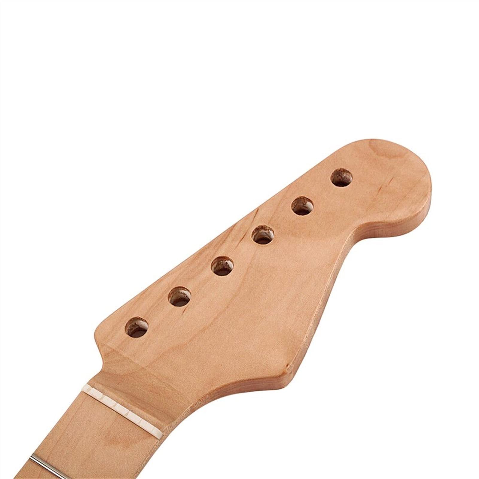 Maple Wood 22-Fret Electric Guitar Replacement Neck for ST Style Guitars - Unfinished Fingerboard | Perfect for DIY Guitar Repair & Custom Builds
