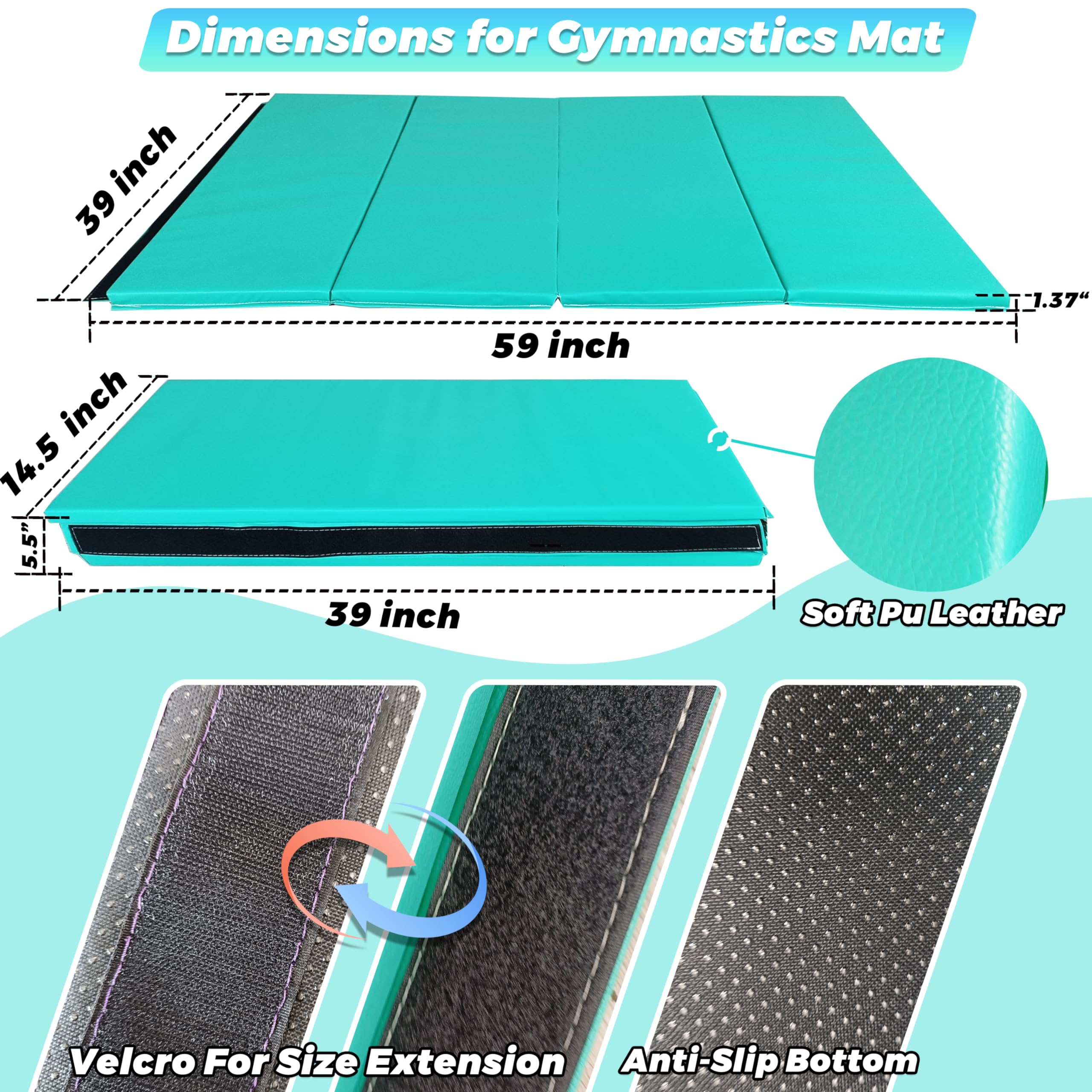 Foldable Gymnastics Bar for Kids Ages 3-15 | 5FT Adjustable Horizontal Training Bar with Triangle Stable Structure | Home Gym Equipment for Indoor Gymnastics Practice, Strength Training & Playtime Activities