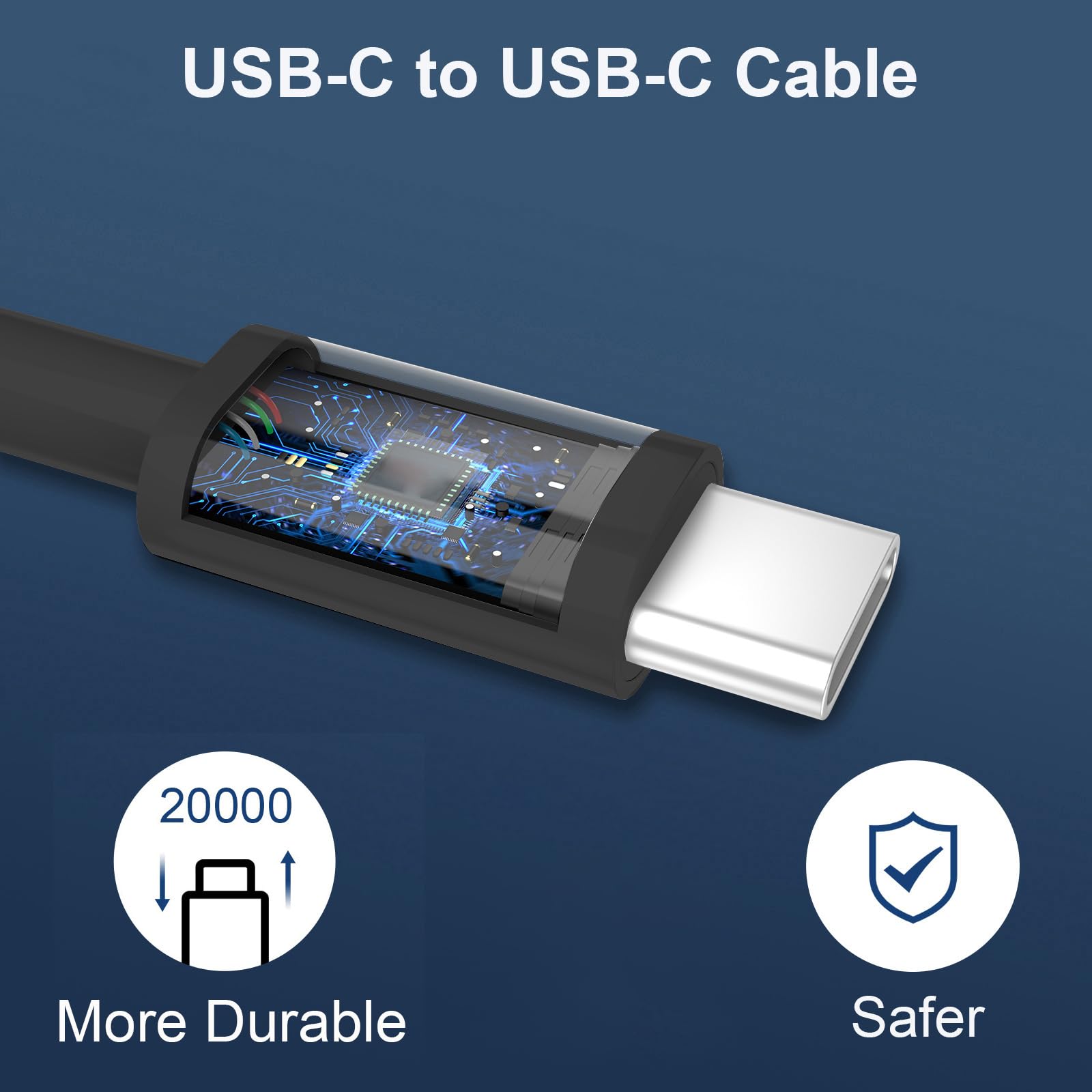 20W USB C Fast Charger Block with 12FT Long USB C to C Cable - Compatible with iPhone 16/15 Pro Max/Pro/Plus, Samsung Galaxy, iPad - Quick Charge for Home, Office & Travel