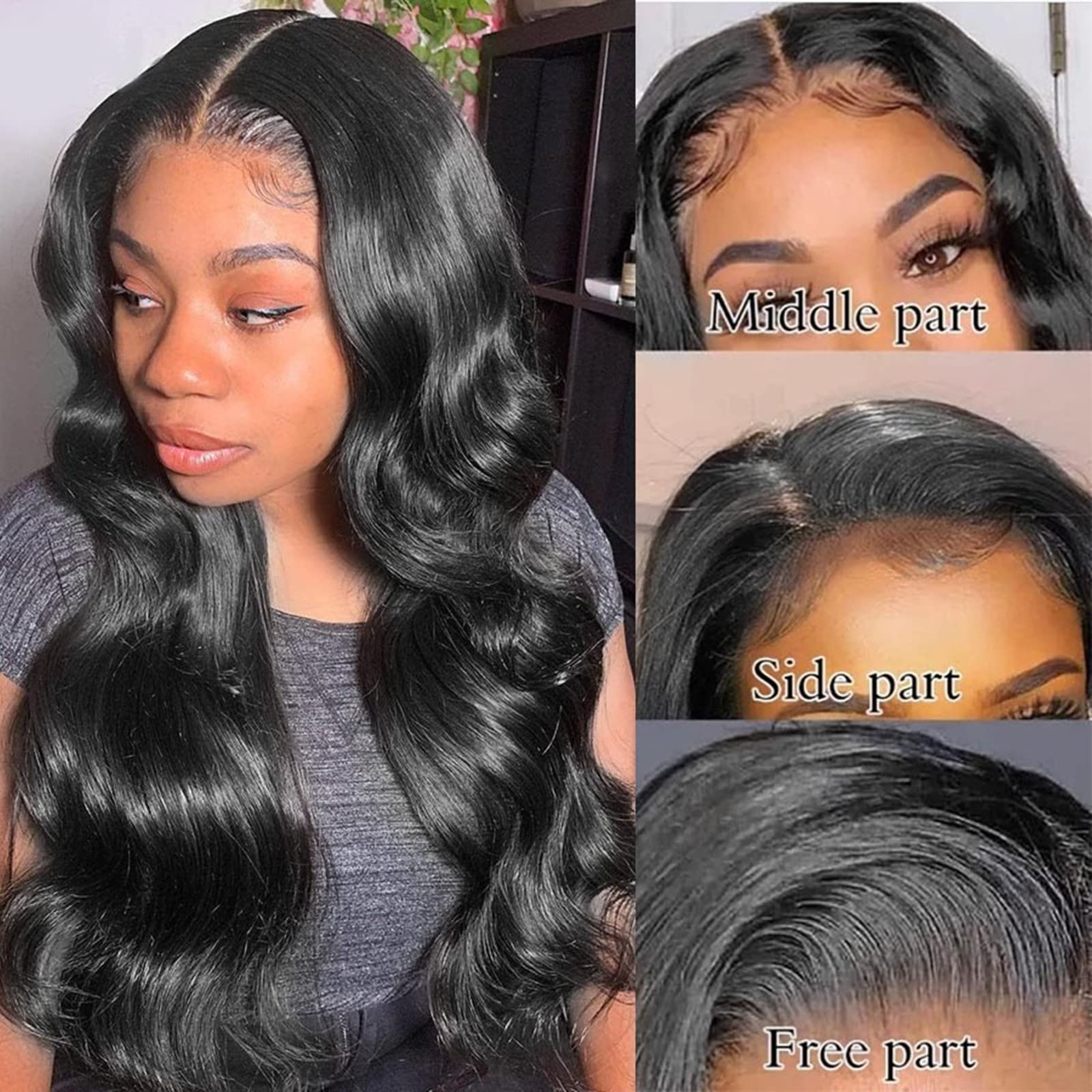 Premium HD 4x4 Lace Front Wigs Human Hair for Black Women - 20 Inch Brazilian Virgin Body Wave Lace Closure Wig with Pre-Plucked Baby Hair, Bleached Knots & 180 Density | Glueless & Comfortable for Daily Wear, Parties & Special Occasions