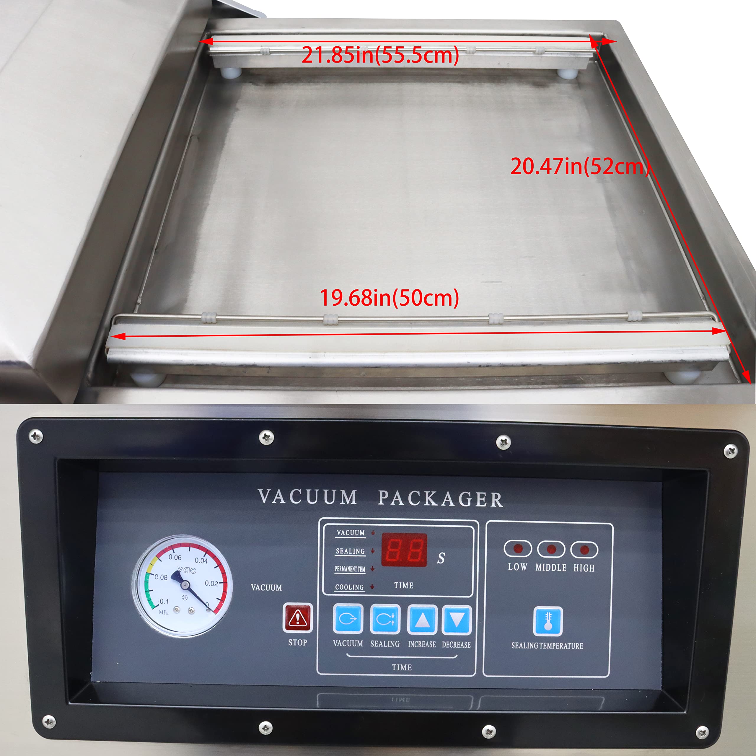 INTSUPERMAI 2-Chamber Commercial Vacuum Sealer - 21.8