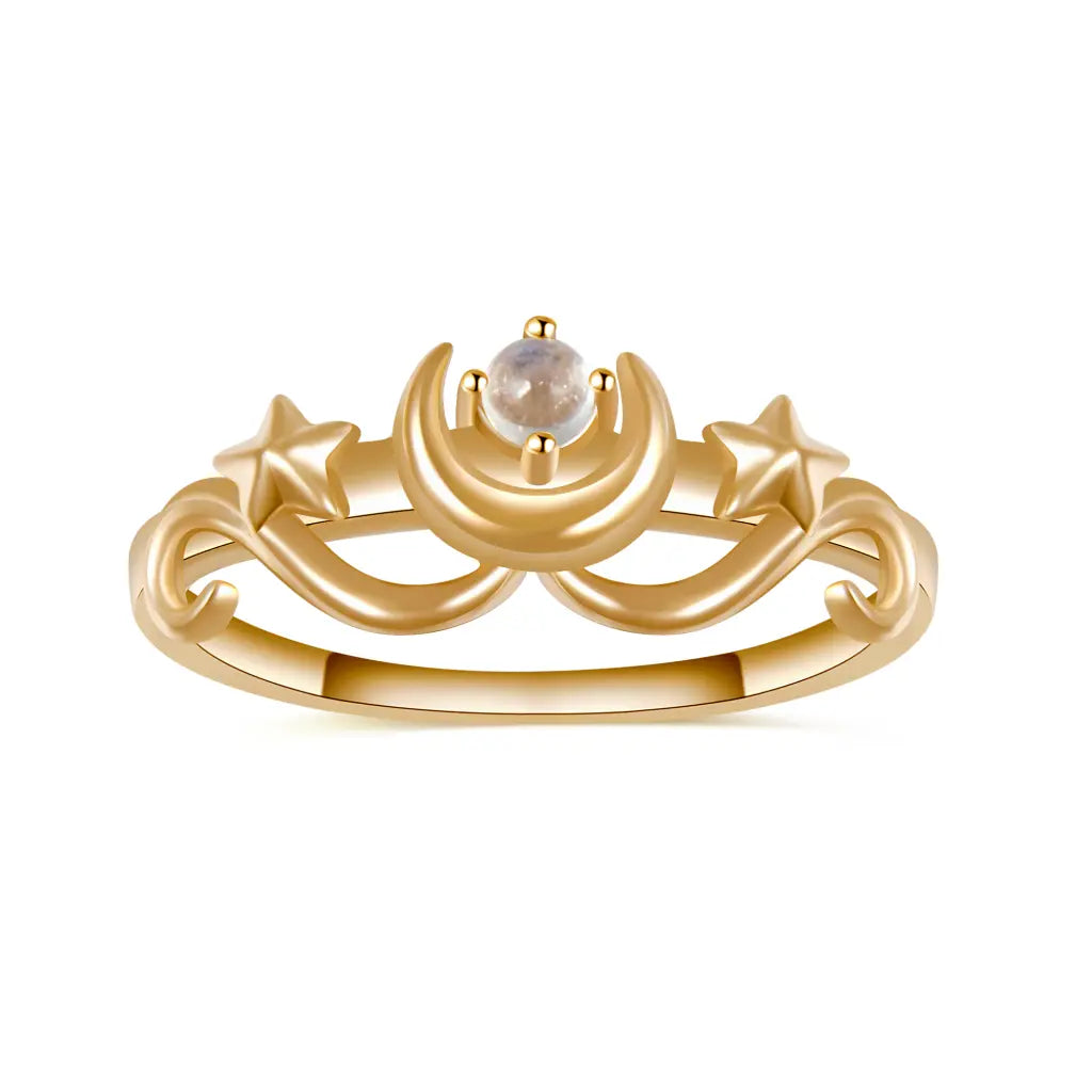 Luna Ring for Women - 14K Gold Plated Elegant Stackable Ring - Perfect for Everyday Wear, Gifts & Special Occasions