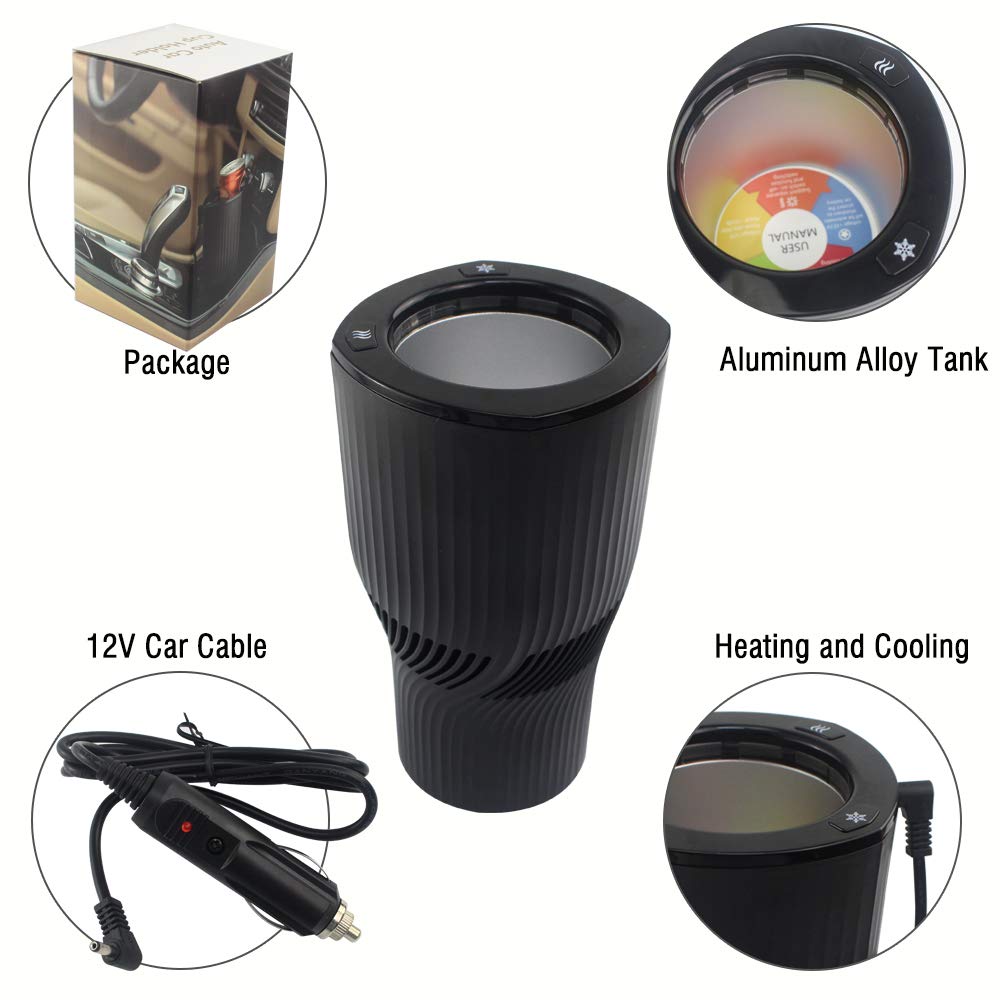 2-in-1 Smart Car Cup Heater & Cooler - Portable Coffee Mug Warmer & Chiller for Commuters - Auto Cup Holder for Road Trips & Office (Black) | Perfect for Coffee Lovers & Travel Enthusiasts