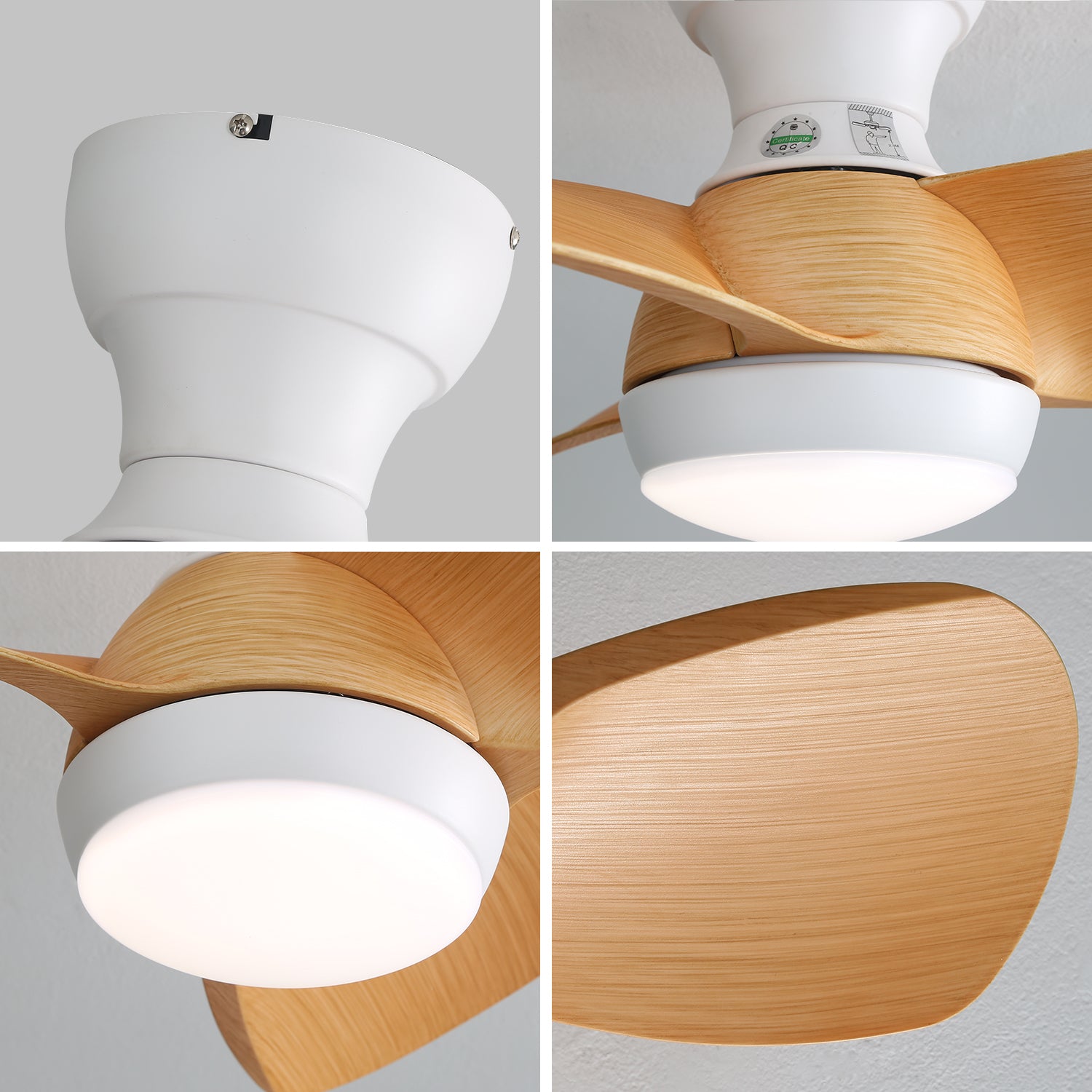 23 Inch Mini LED Ceiling Fan with Remote Control - 3 Color Dimmable Lights, 3 ABS Blades, Quiet DC Motor - Perfect for Bedroom, Nursery, Office & Small Spaces