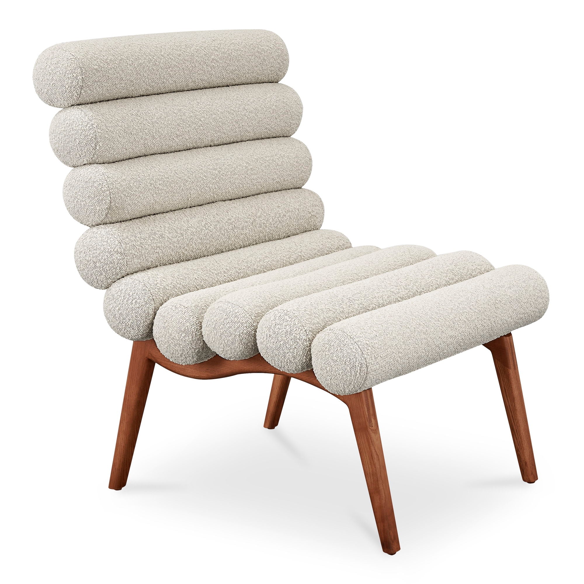 Arlo Performance Fabric Accent Chair - Modern Upholstered Living Room Chair with Solid Wood Legs, Off White - Perfect for Home Office, Reading Nook & Lounge Areas