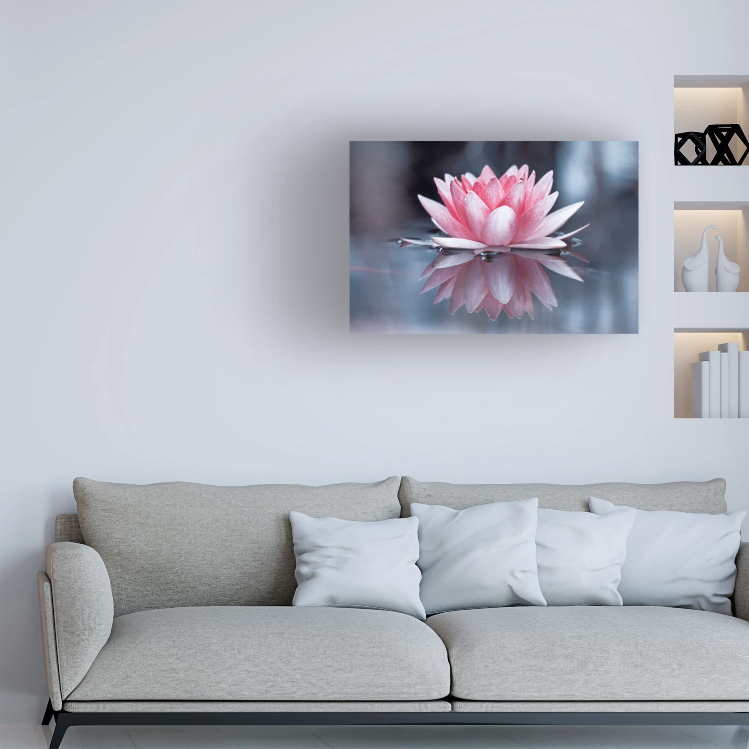 Padmasana Yoga Meditation Canvas Art Print by Fabien Bravin - Stunning Wall Decor for Living Room, Bedroom & Office - Premium Trademark Fine Art Collection