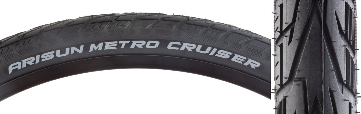 Arisun Metro Cruiser 700x45 Wire TPI 75 Black/Black Reflective Road Bike Tire - High Performance Cycling for Urban Commuting & Road Adventures (Model T070128)