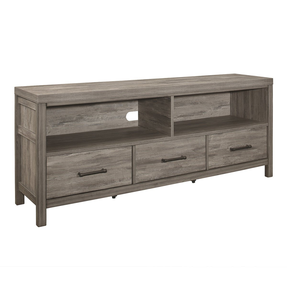Bainbridge Modern Grey TV Stand for Living Room - Sturdy Entertainment Center with Storage Shelves for TV, Media, and Gaming Consoles