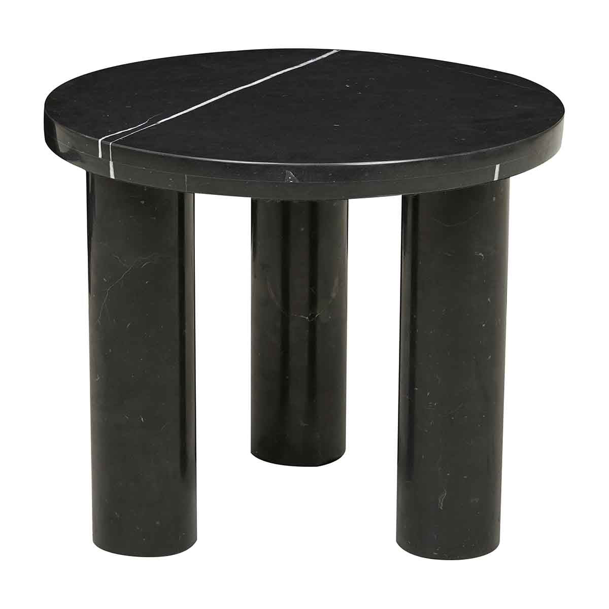Amara Round Leg Marble Side Table - Modern Accent End Table for Living Room, Bedroom & Office - Durable Marble Top with Sturdy Metal Base