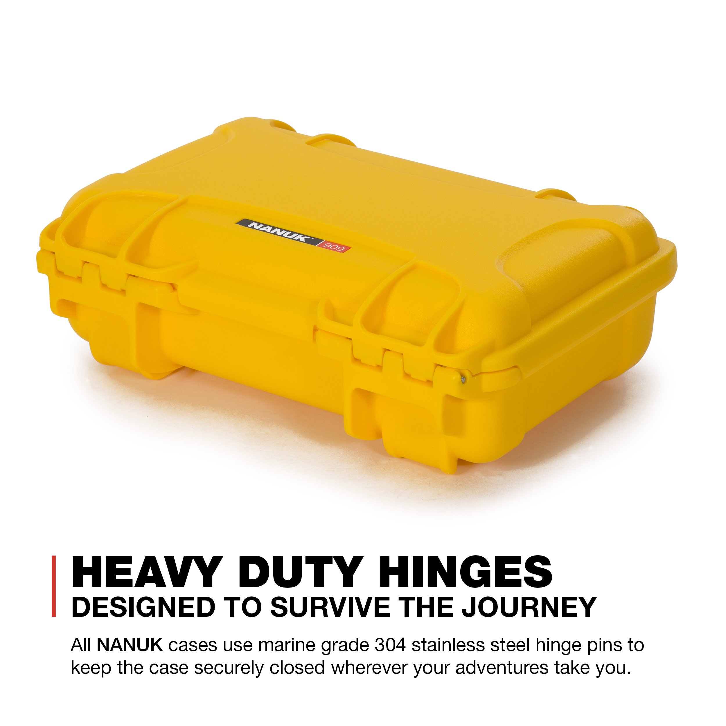 Nanuk 909 Waterproof Hard Case with Custom Foam Insert for GoPro Hero 9 & 10 - Protective Travel Storage for Cameras & Accessories (Yellow, 909-GOPH94) - Ideal for Outdoor Adventures, Travel & Equipment Protection