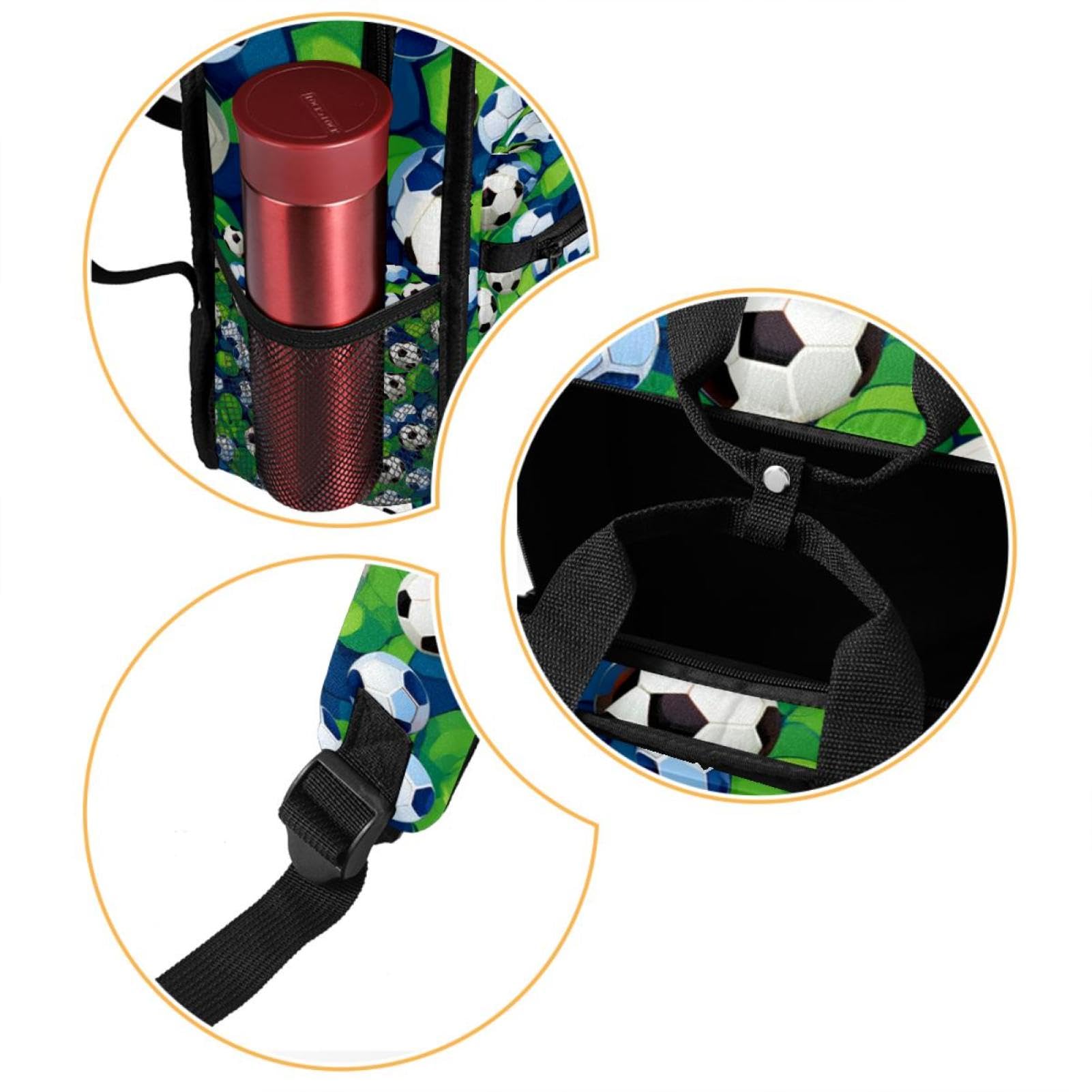 Best Travel & Work Backpack for Men & Women - Durable Laptop Backpack with Floral Soccer Ball Design - Perfect for Commuting, School, Sports & Outdoor Adventures