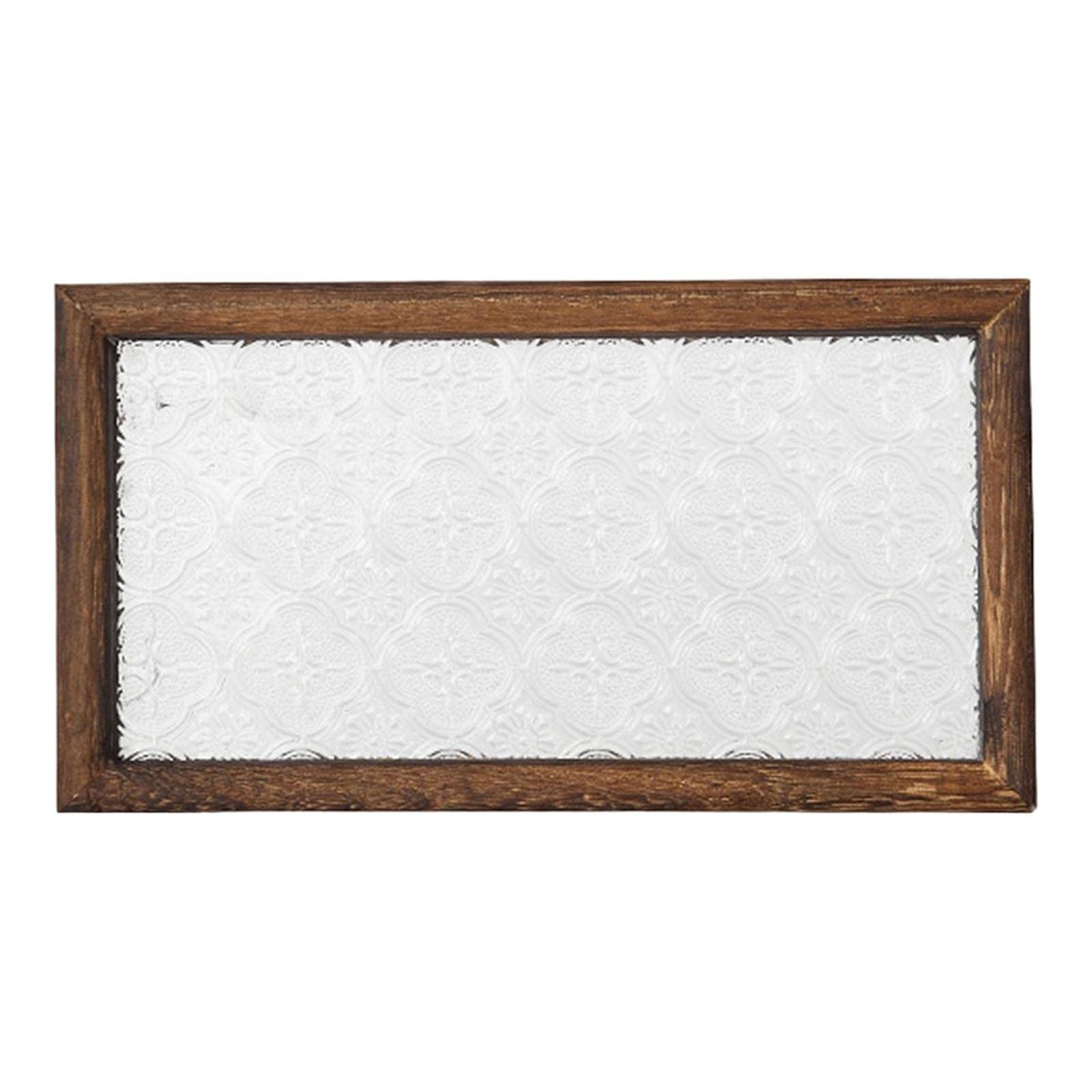 Vintage Style White Tea Serving Tray 22.6x12.3cm - Decorative Counter Display Plate, Cosmetic Organizer & Tealight Holder for Home, Kitchen, Dresser - Perfect for Jewelry Storage, Tea Parties & Bathroom Decor