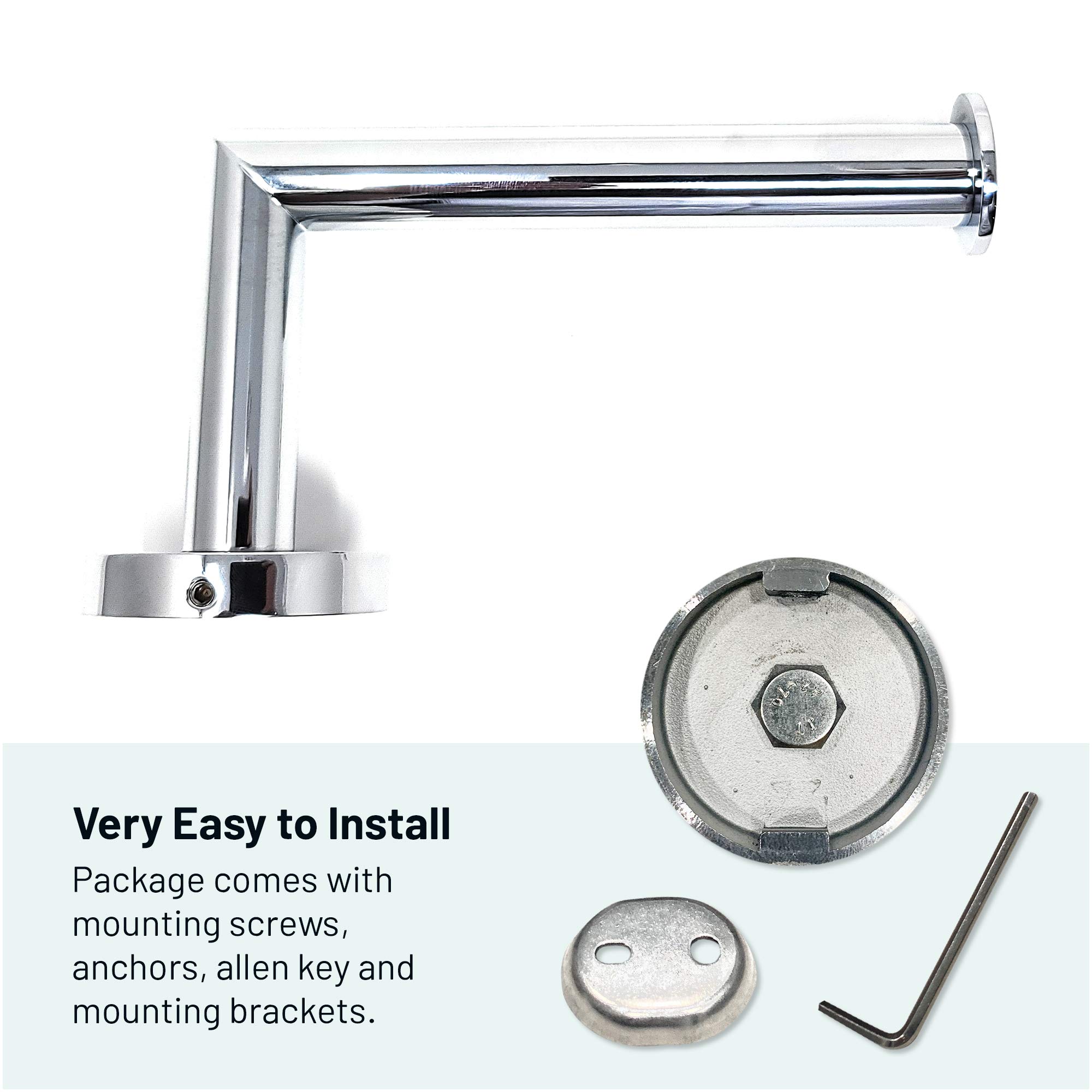 Stainless Steel Toilet Paper Holder - Rust-Free Wall Mount Bathroom & Kitchen TP Roll Holder - Easy Clean & Durable Design Fits All Decor Styles | Perfect for Modern Homes, Apartments & Commercial Restrooms