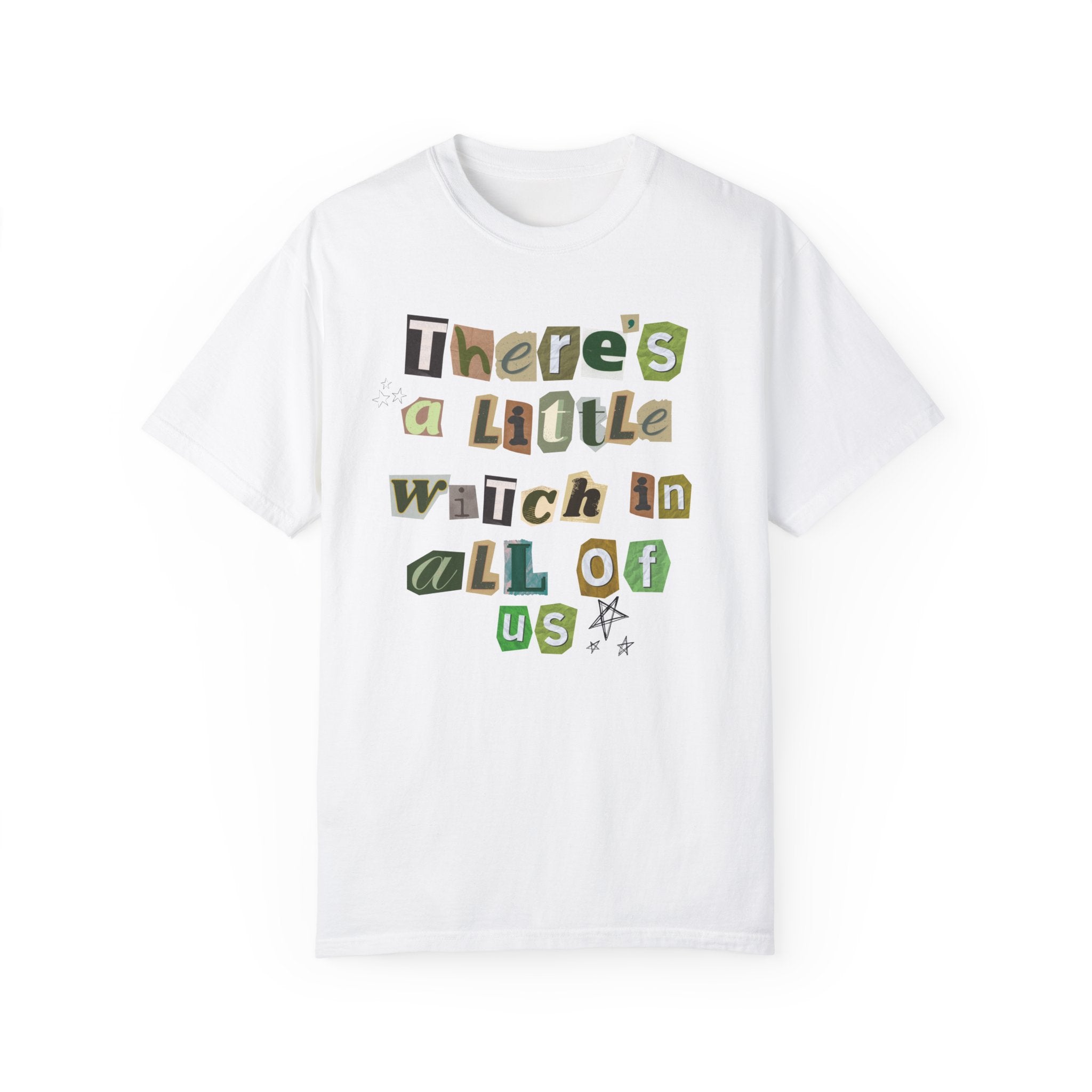 Unique 'There's A Little Witch In All Of Us' Graphic T-Shirt - Women's Casual Halloween Tee - Perfect for Witch Costumes, Halloween Parties & Everyday Wear