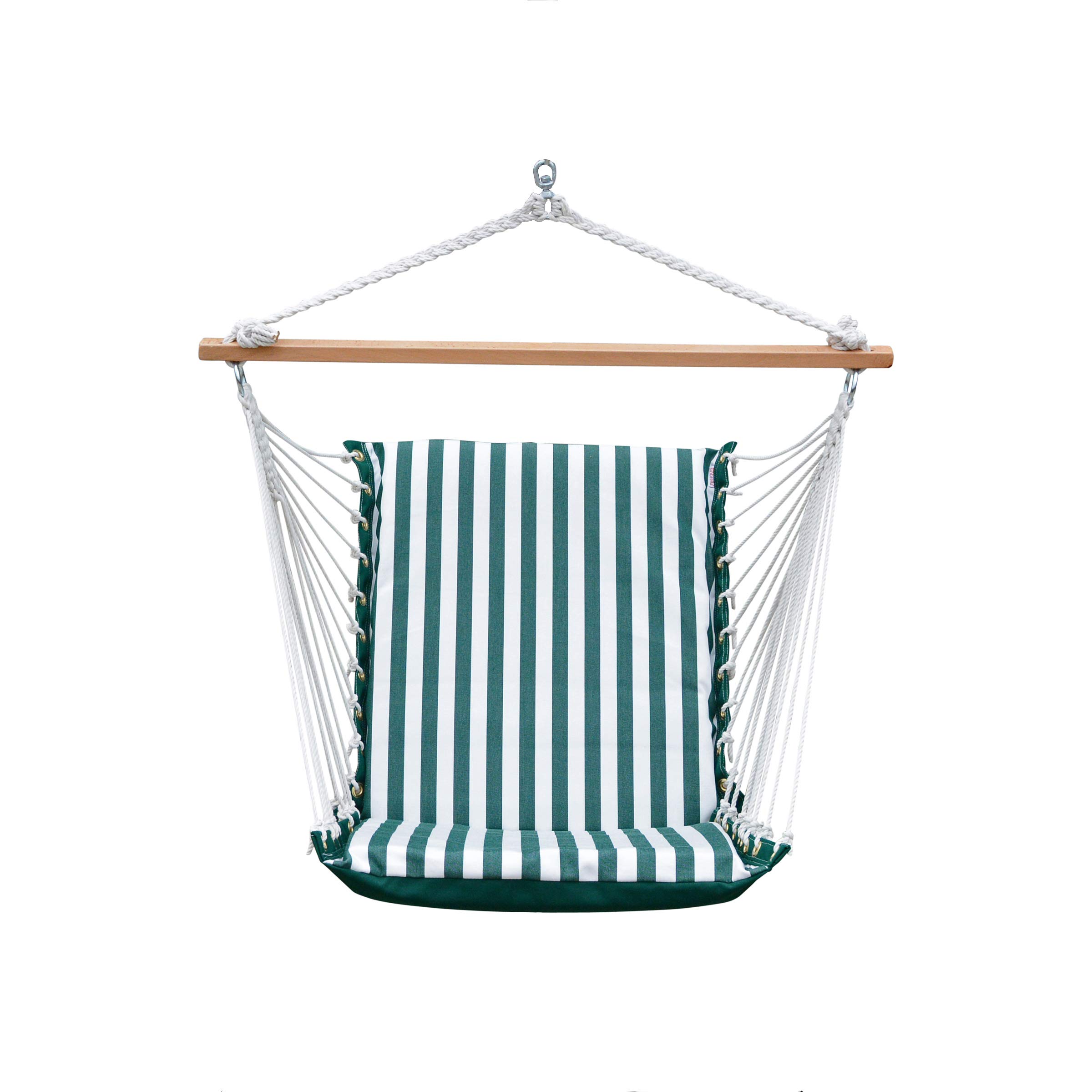 Algoma Net Company Sunbrella Soft Comfort Hammock Hanging Chair - Breathable Outdoor Lounge Chair for Patio, Garden & Backyard - Green One Size