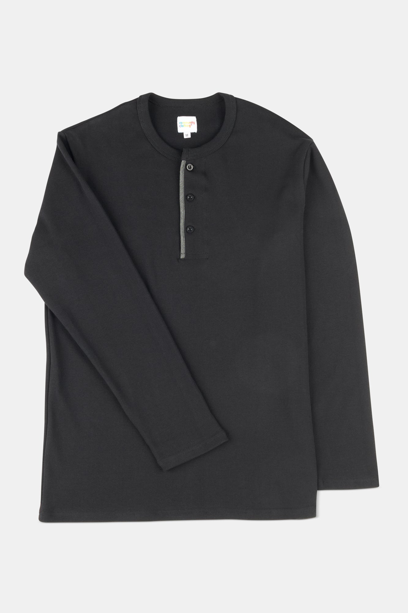 Premium Men's Long Sleeve Henley Shirt - Soft Cotton Blend, Slim Fit, Button Placket - Black - Perfect for Casual Wear, Date Night & Outdoor Activities