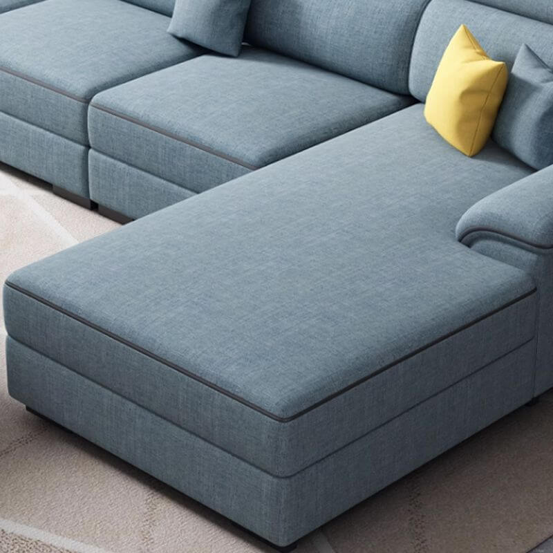 L-Shaped Right Chaise Sofa with Concealed Support & Solid Wood Frame - Perfect for Living Room, Home Theater, and Small Spaces