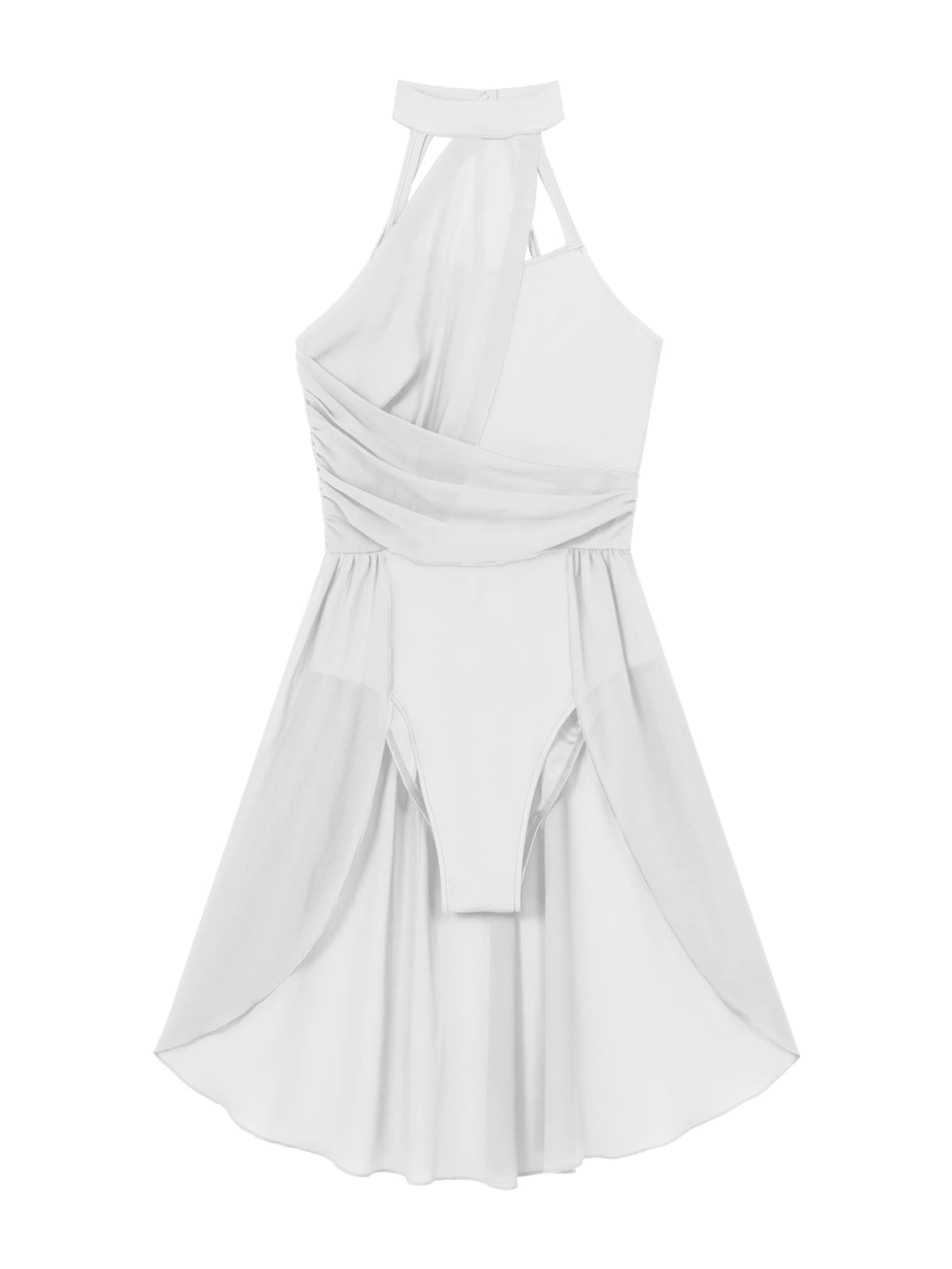 FEESHOW Women's Lyrical Ballet Dance Dress - Halter Neck Leotard for Contemporary & Modern Dance Performance - Perfect for Recitals, Competitions & Dance Classes