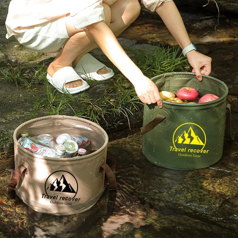 Multi-Purpose Collapsible Water Bucket - Portable & Space-Saving for Camping, Hiking, Gardening, and Emergency Preparedness