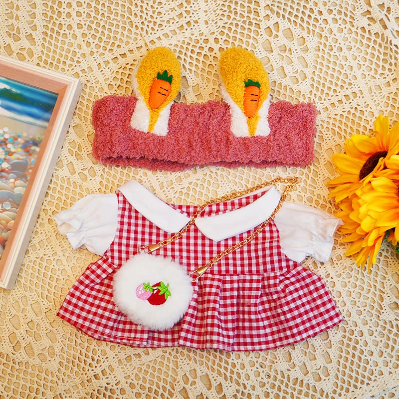 **4-Pack Kawaii Duck Plush Clothes Set with 13 Adorable Accessories - Soft Stuffed Animal Outfits for Kids & Collectors (Red) - Perfect for Dress-Up, Gifts & Nursery Decor**
