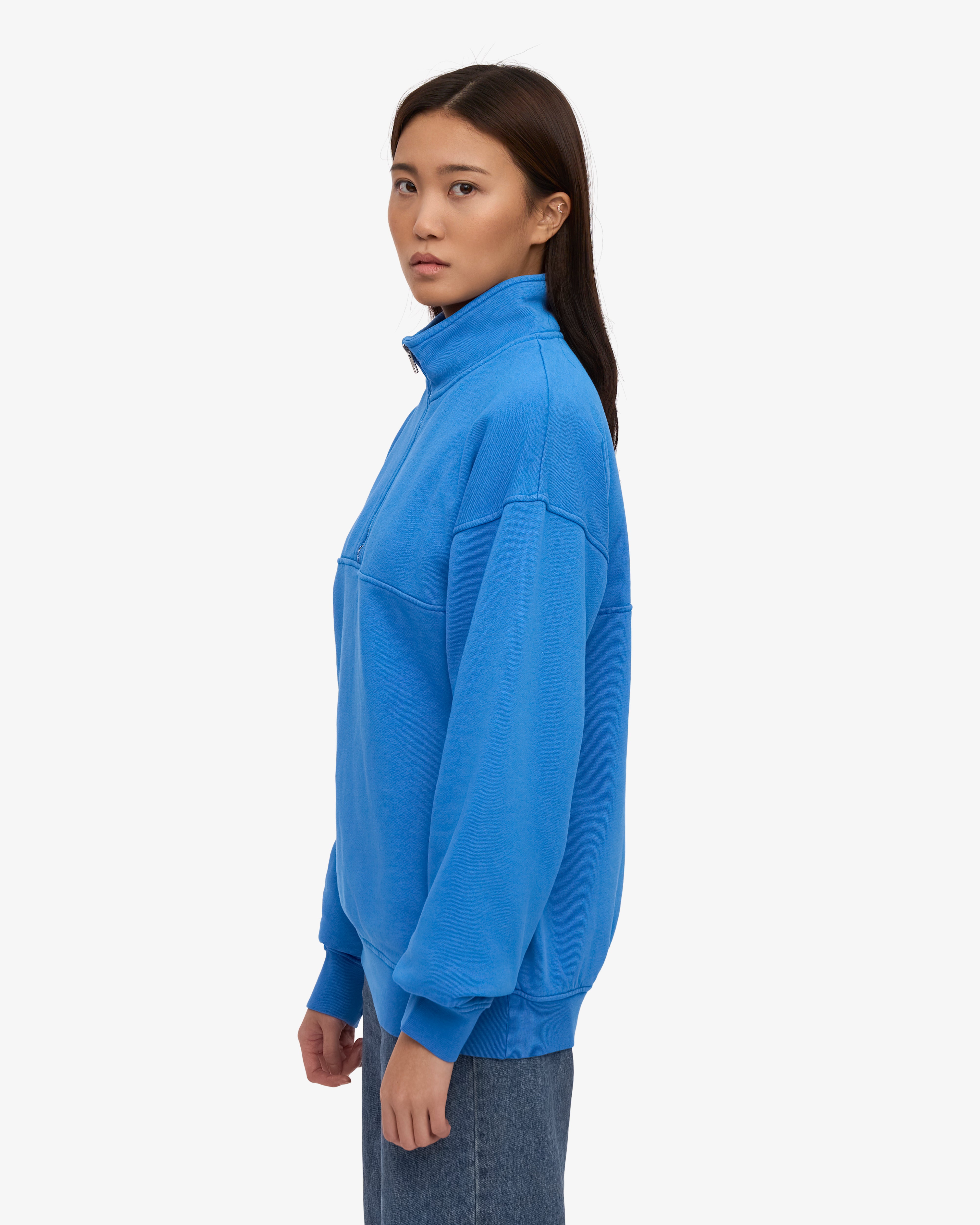 Organic Quarter Zip Sweatshirt for Men - Soft & Comfortable Pacific Blue Pullover - Perfect for Casual Wear, Outdoor Activities & Layering in Cool Weather