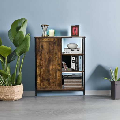 GLACER Rustic Brown Industrial Floor Cabinet - 27.5