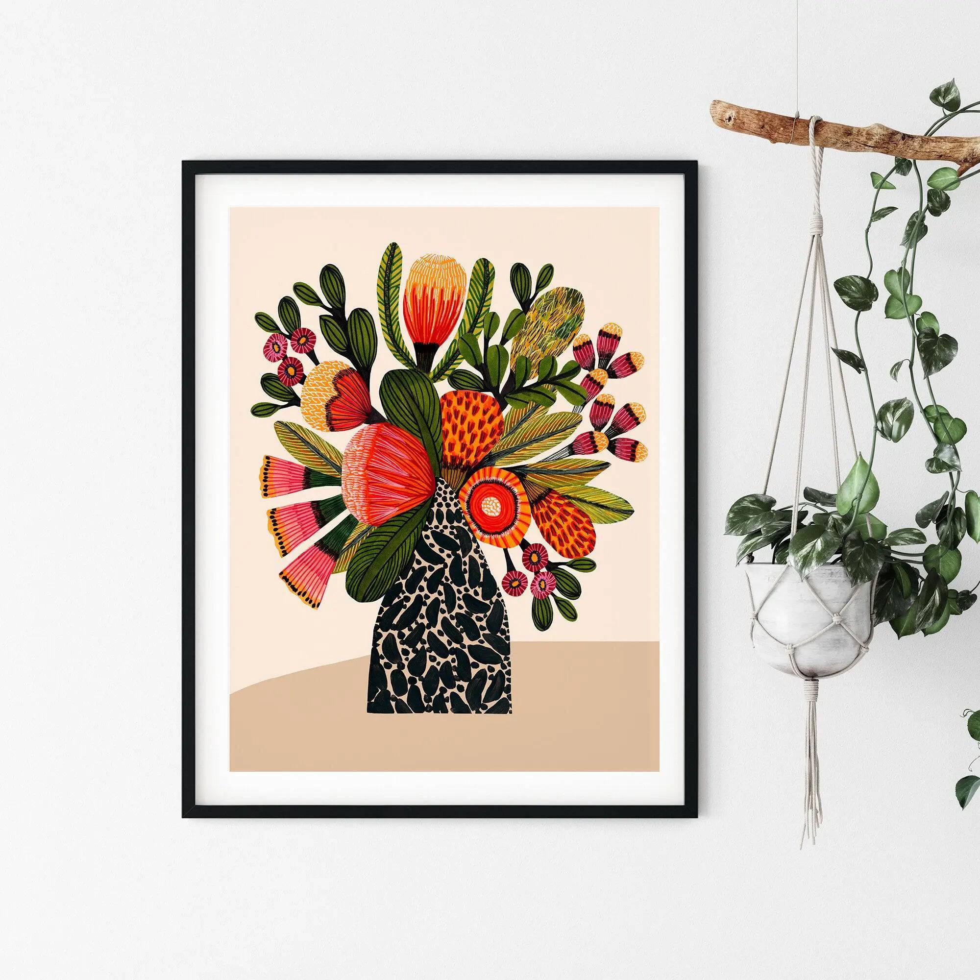 Australian Bush Flower Wall Art Print - Vibrant Floral Canvas Decor for Living Room, Bedroom & Office - Perfect for Home & Office Decor
