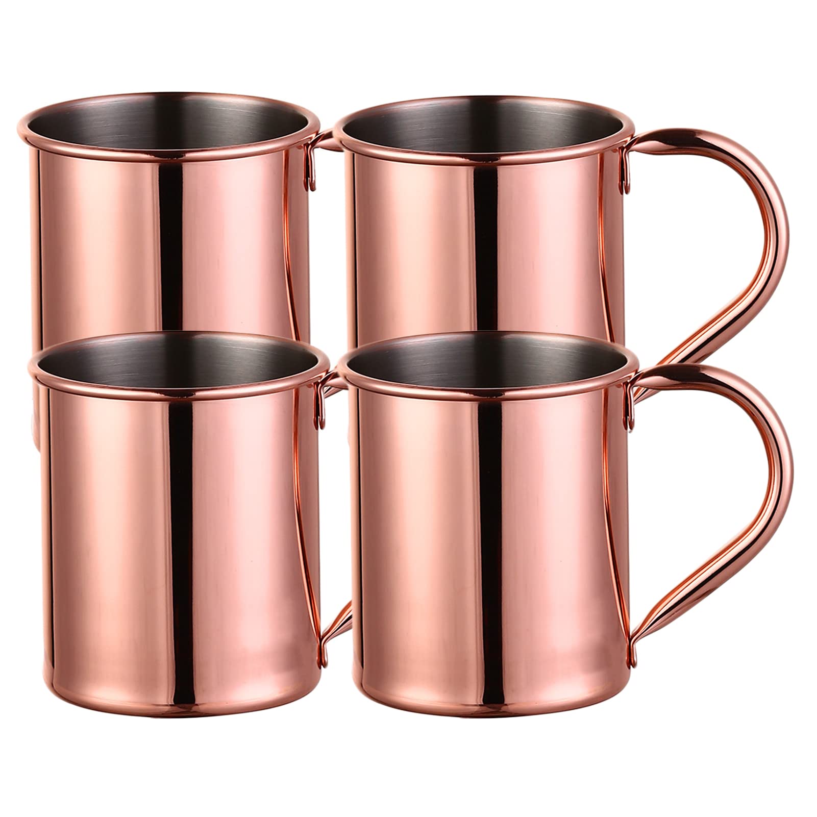 Premium 410ML Stainless Steel Beer Mugs with Handles - Reusable Wine Tumblers, Unbreakable Schnapps Cups in Rose Gold (Set of 4) - Ideal for Outdoor Camping, Picnics, Parties & Home Bar Use