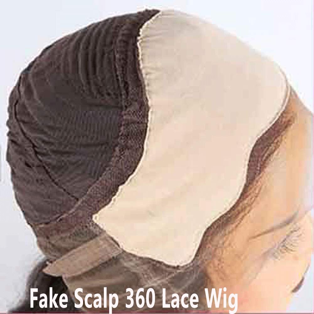 360 Lace Frontal Wig with Fake Scalp - 9A Brazilian Human Hair | Pre-Plucked Kinky Straight Remy Hair for Black Women | Small Cap Size | Glueless 360 Lace Wig | Italian Yaki Texture | 12 Inch Length | Perfect for Daily Wear, Special Occasions, and Protective Styling