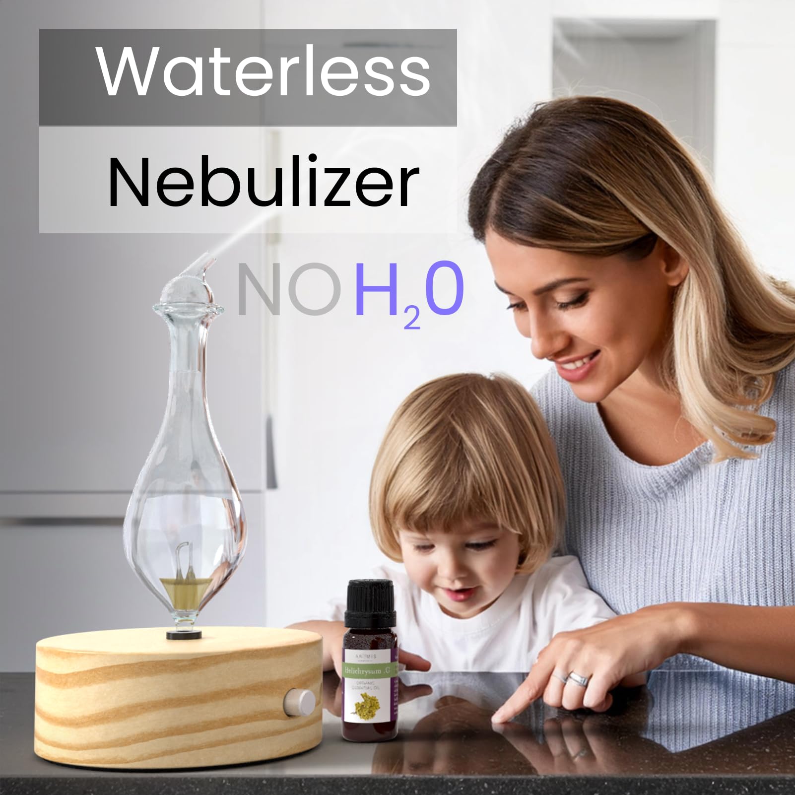 Premium Wood & Glass Essential Oil Diffuser - Solum Lux Merus Waterless Nebulizer for Aromatherapy - Professional Grade No Heat No Plastic Diffuser for Home, Office, Spa & Yoga Studio