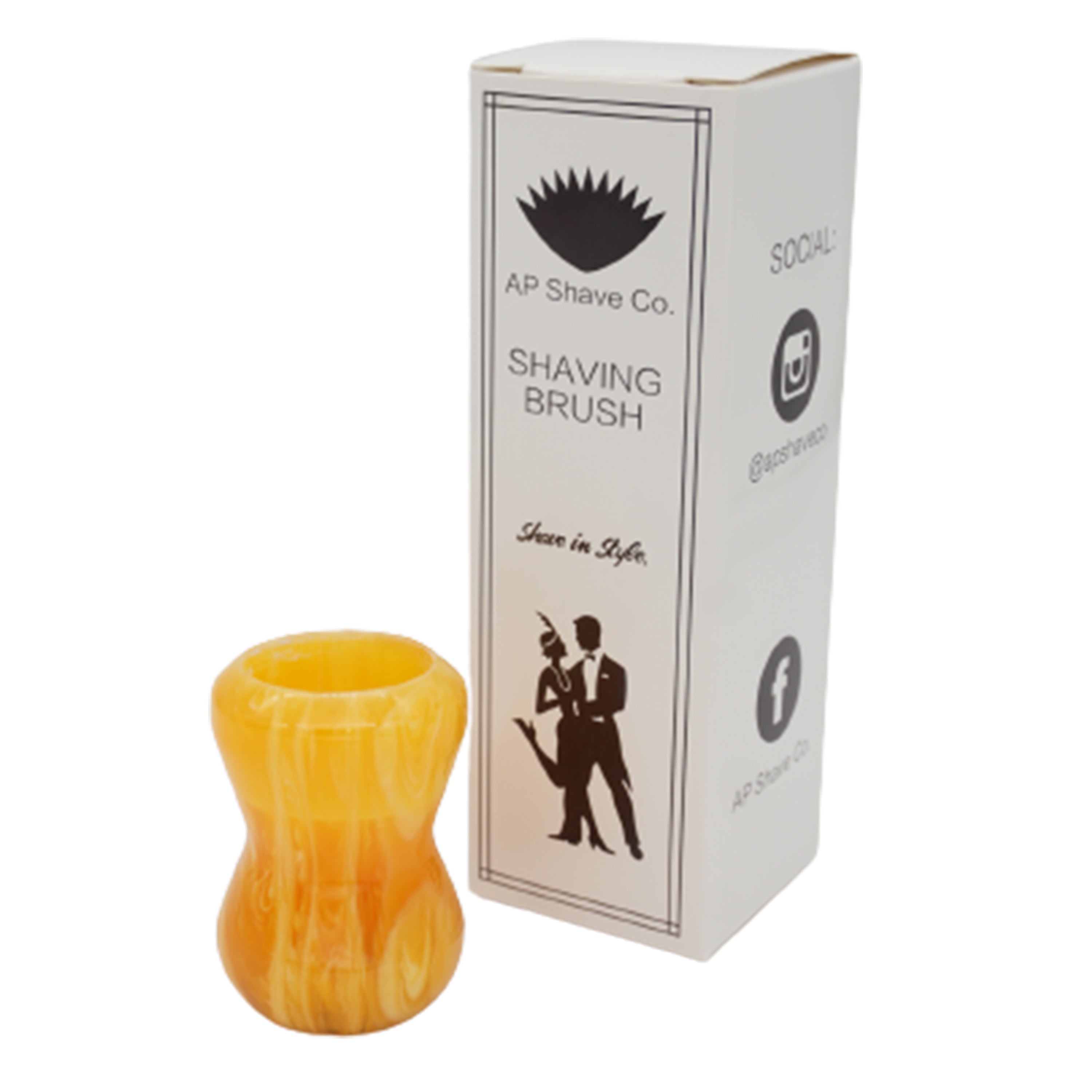 Premium Amber Handcrafted Shaving Brush Handle for Men - Fits 24mm & 26mm Knots - Perfect for Wet Shaving, Grooming Kits & Luxury Bathroom Essentials