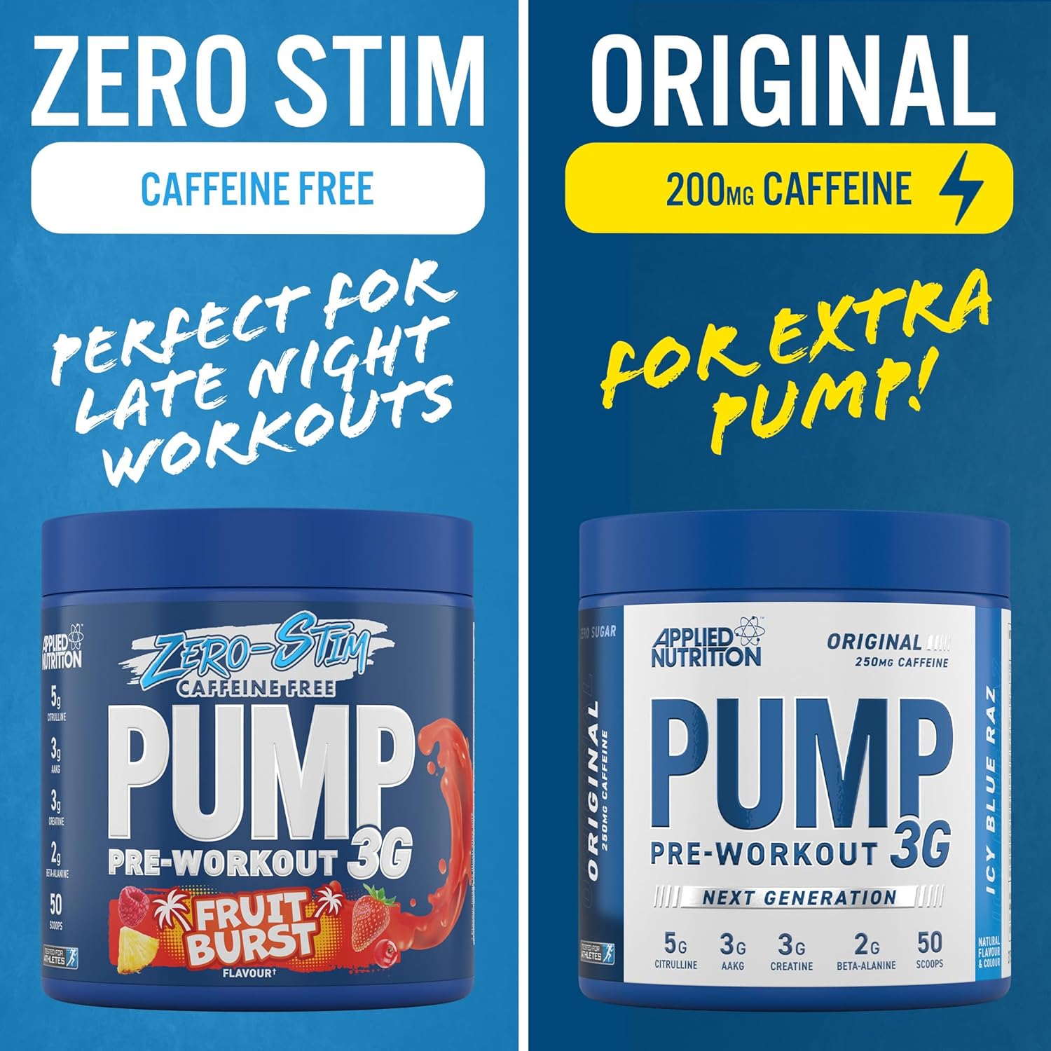 Applied Nutrition Pump Zero Stim Free Pre Workout Powder - 350g (50 Servings) | Caffeine-Free Muscle Pump & Performance Booster | Ideal for Gym, Bodybuilding & Fitness Training