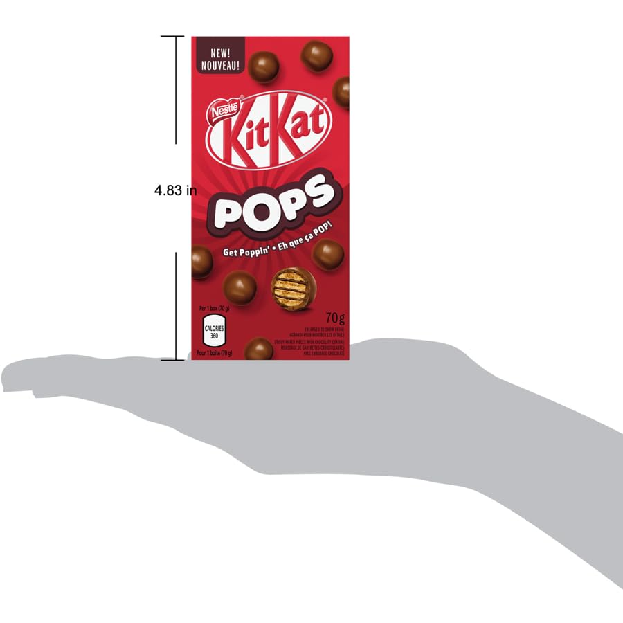 Kit Kat Pops Milk Chocolate Snacks - 70g/2.47oz (Pack of 3) - Crunchy Wafer Candy Bites - Perfect for Office Snacks, Party Favors & Gift Baskets - Shipped from Canada