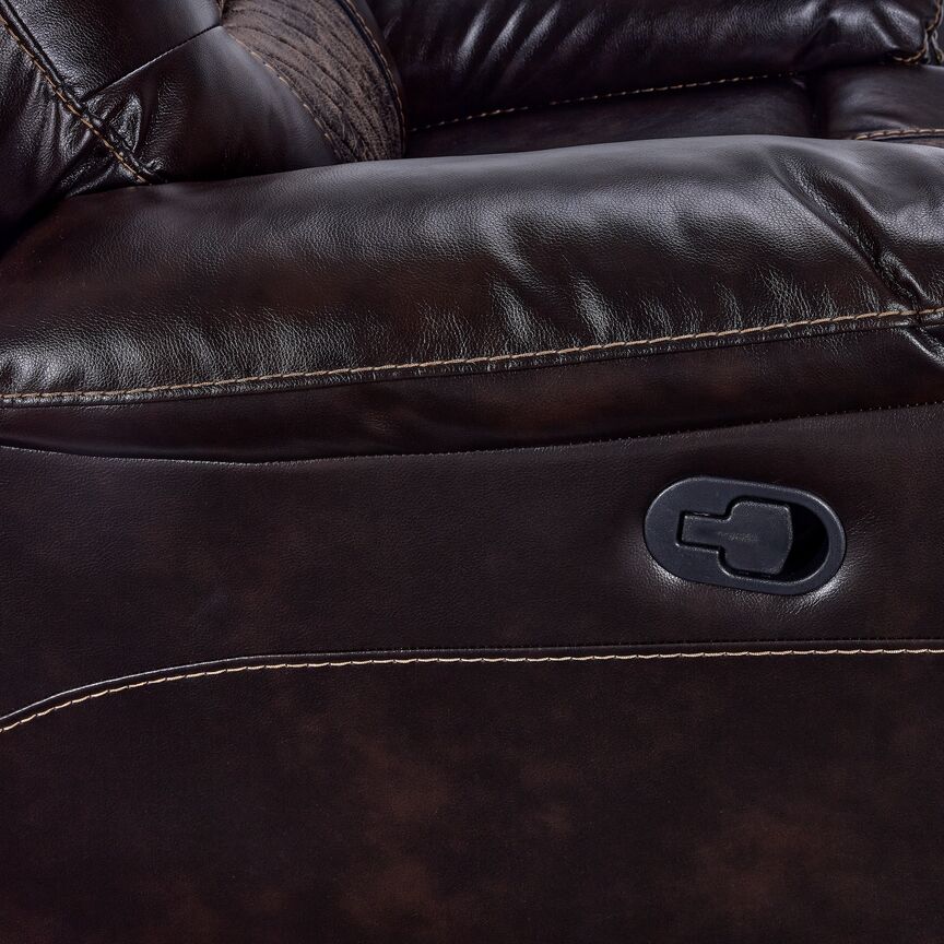Commodore Reclining Sofa - Brown Leather Recliner Couch with Cup Holders | Perfect for Living Room, Home Theater & Man Cave Relaxation