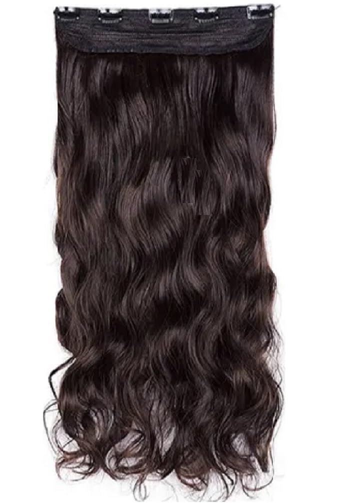 MoonEyes Silky Soft Brown Curly/Wavy Hair Extensions & Wigs for Women - 5 Clip-in Human Hair Extensions for Volume & Length - Perfect for Parties, Weddings & Daily Styling