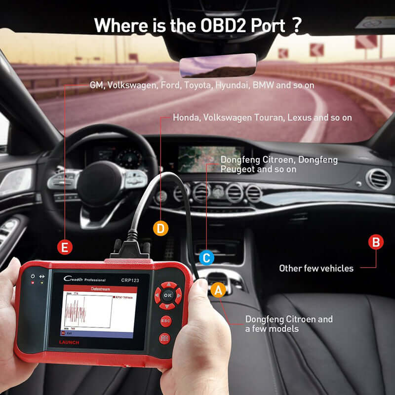 2025 LAUNCH CRP123 OBD2 Scanner - Engine, ABS, SRS, Transmission Code Reader, Full OBDII Diagnostic Tool with Live Data Graph & Lifetime Free Updates - Perfect for Car Repair Shops, DIY Mechanics, and Vehicle Maintenance