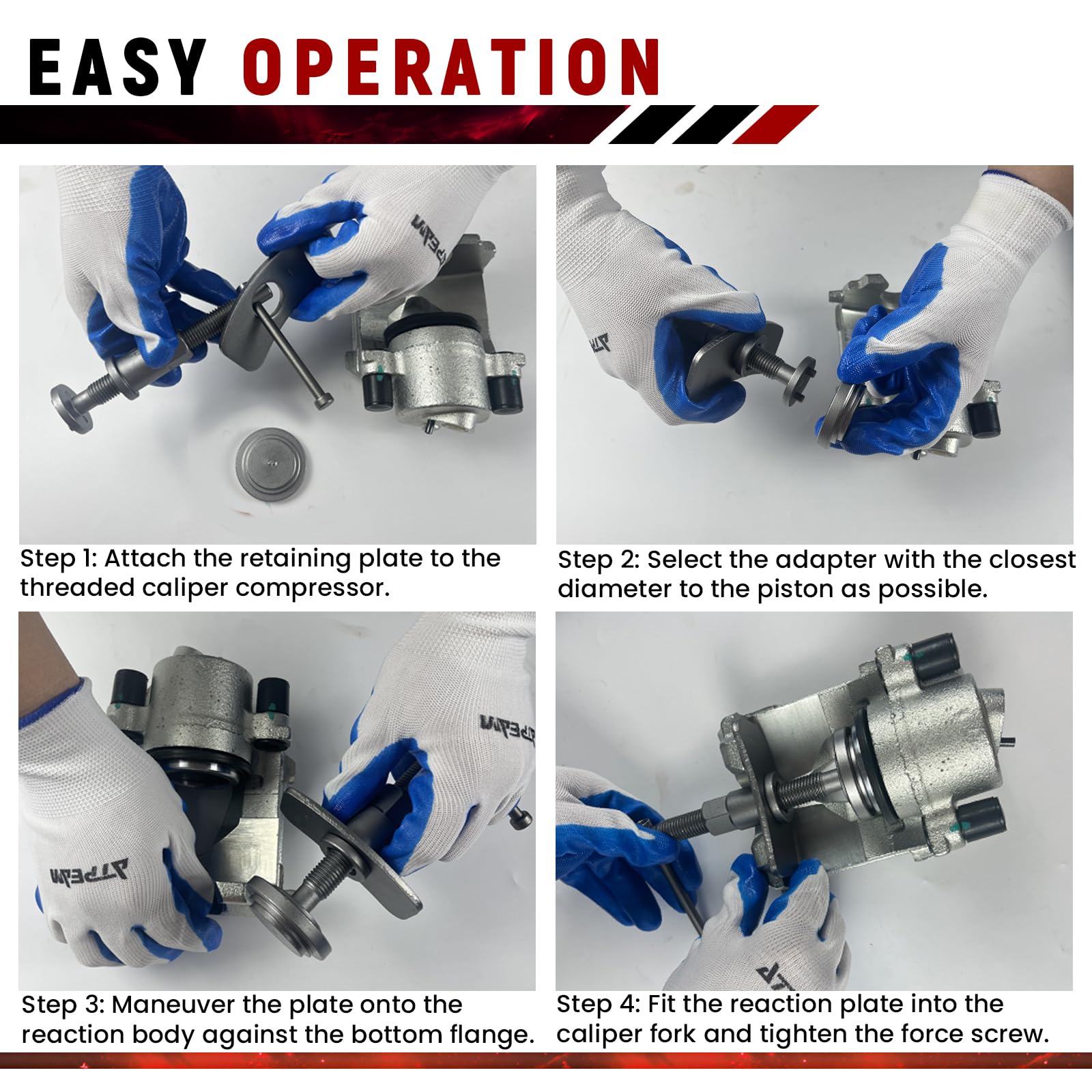 ATPEAM 25-Piece Universal Brake Caliper Compression Tool Kit - Professional Brake Caliper Compressor & Adjusting Tools for Cars, Trucks, SUVs - Perfect for DIY Brake Pad Replacement & Maintenance