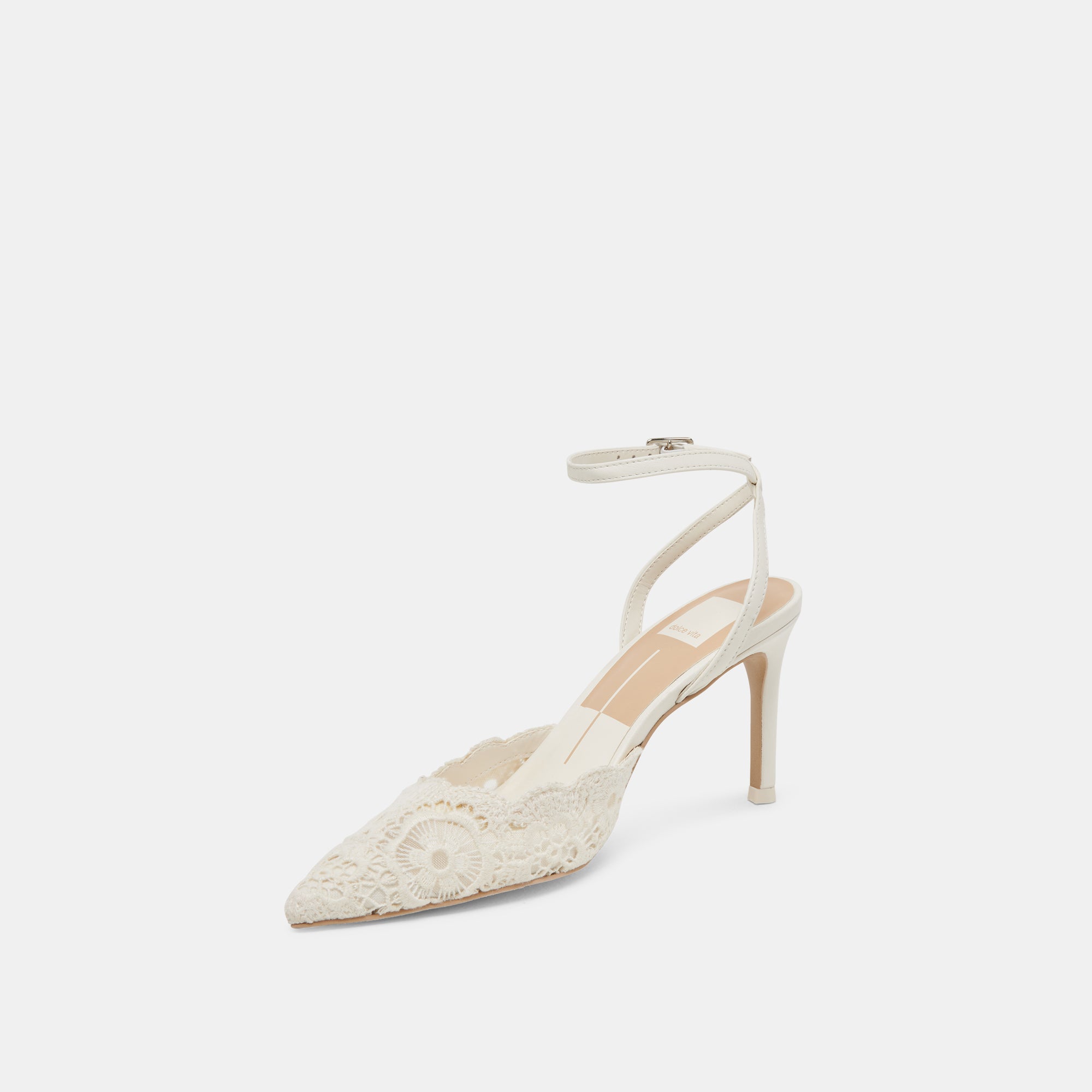 Kenedy White Crochet Heels for Women - Elegant Lace-Up Summer Sandals for Weddings, Parties & Beach Outfits