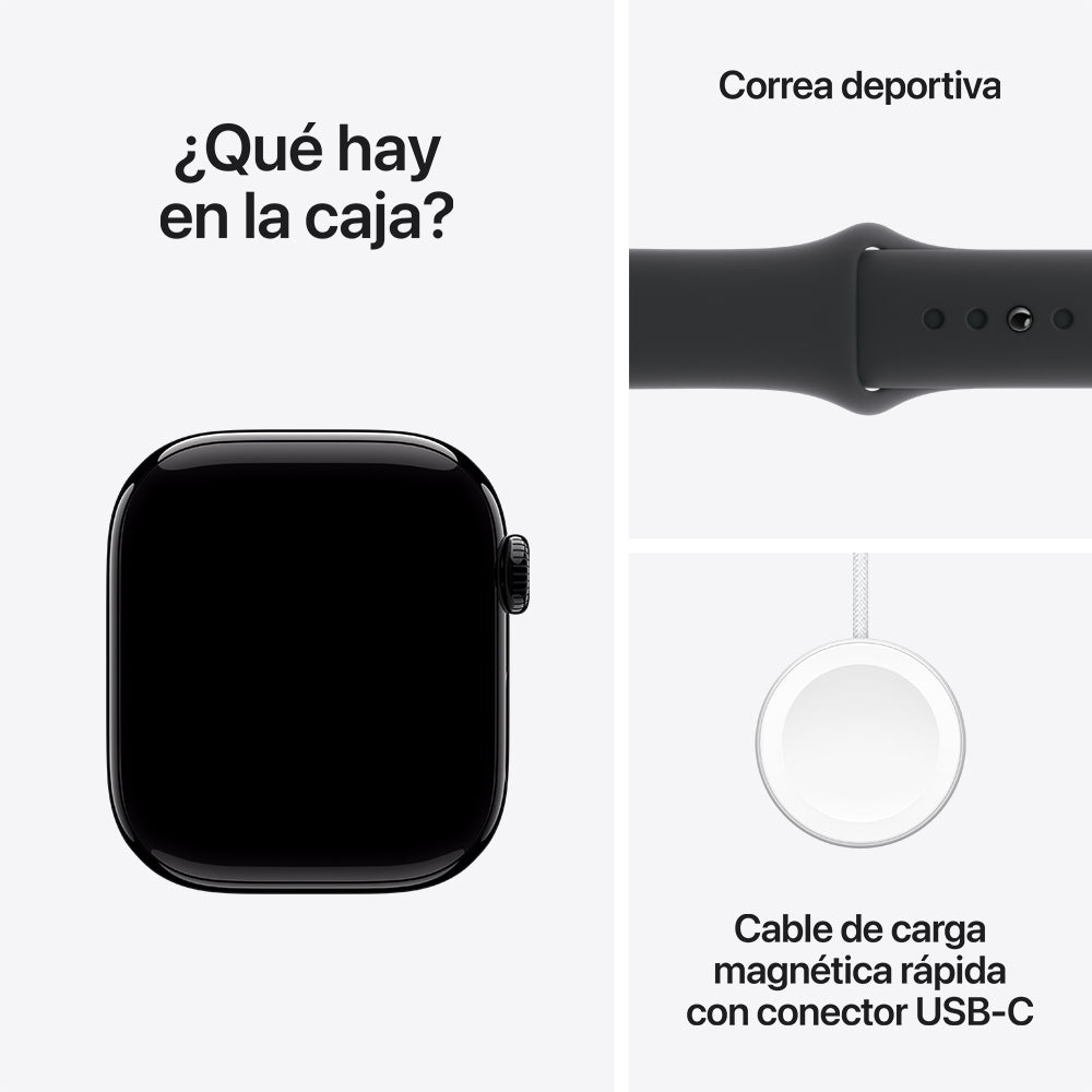Apple Watch Series 10 GPS Smartwatch - 42mm Jet Black Aluminum Case with Black Sport Band (M/L) - Fitness Tracker & Heart Rate Monitor for Running, Swimming & Daily Activity Tracking