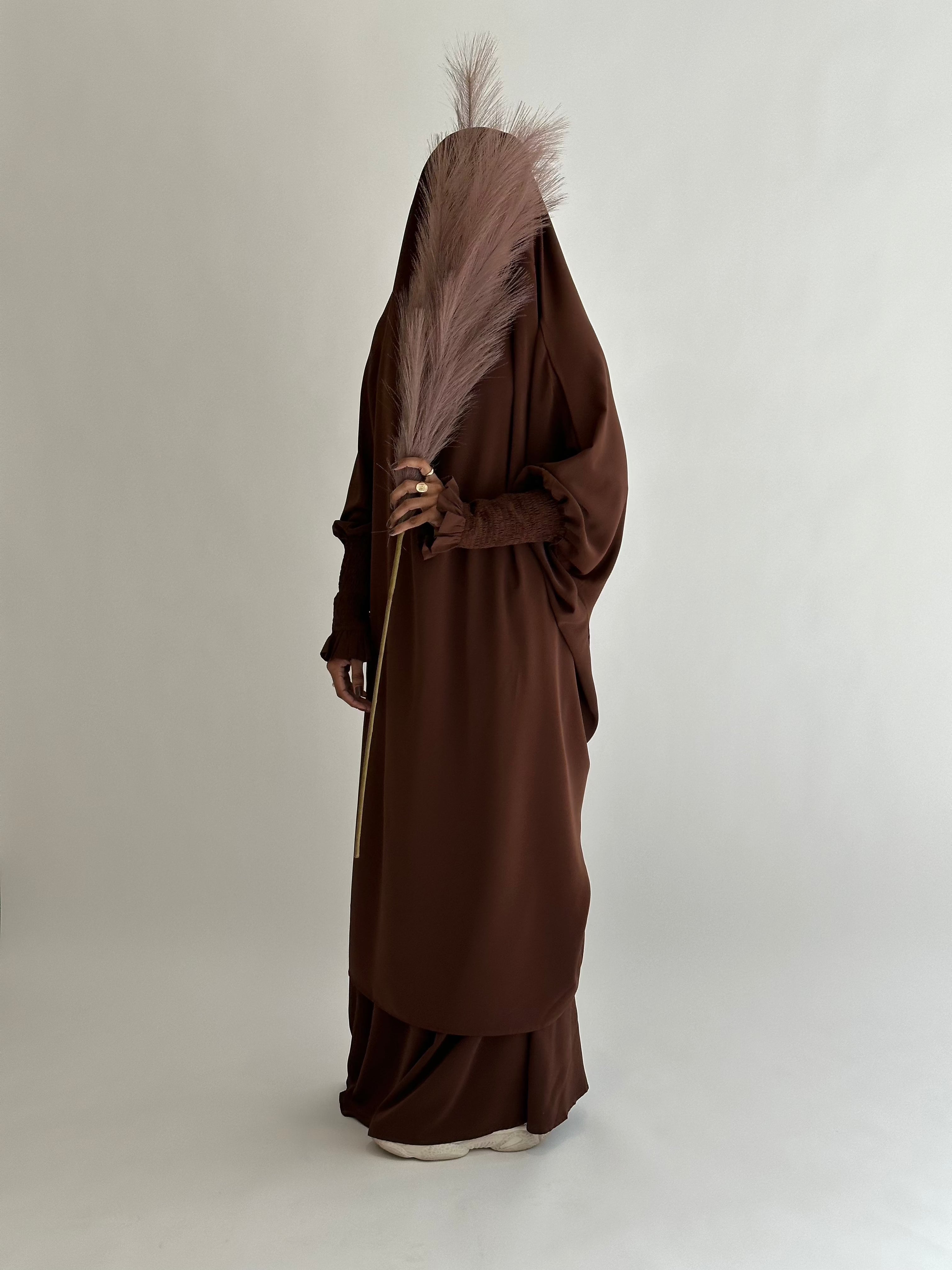 Medina 2-Piece Jilbab Set - Premium Brown Muslim Prayer Dress for Women | Perfect for Islamic Prayer, Mosque, and Modest Fashion