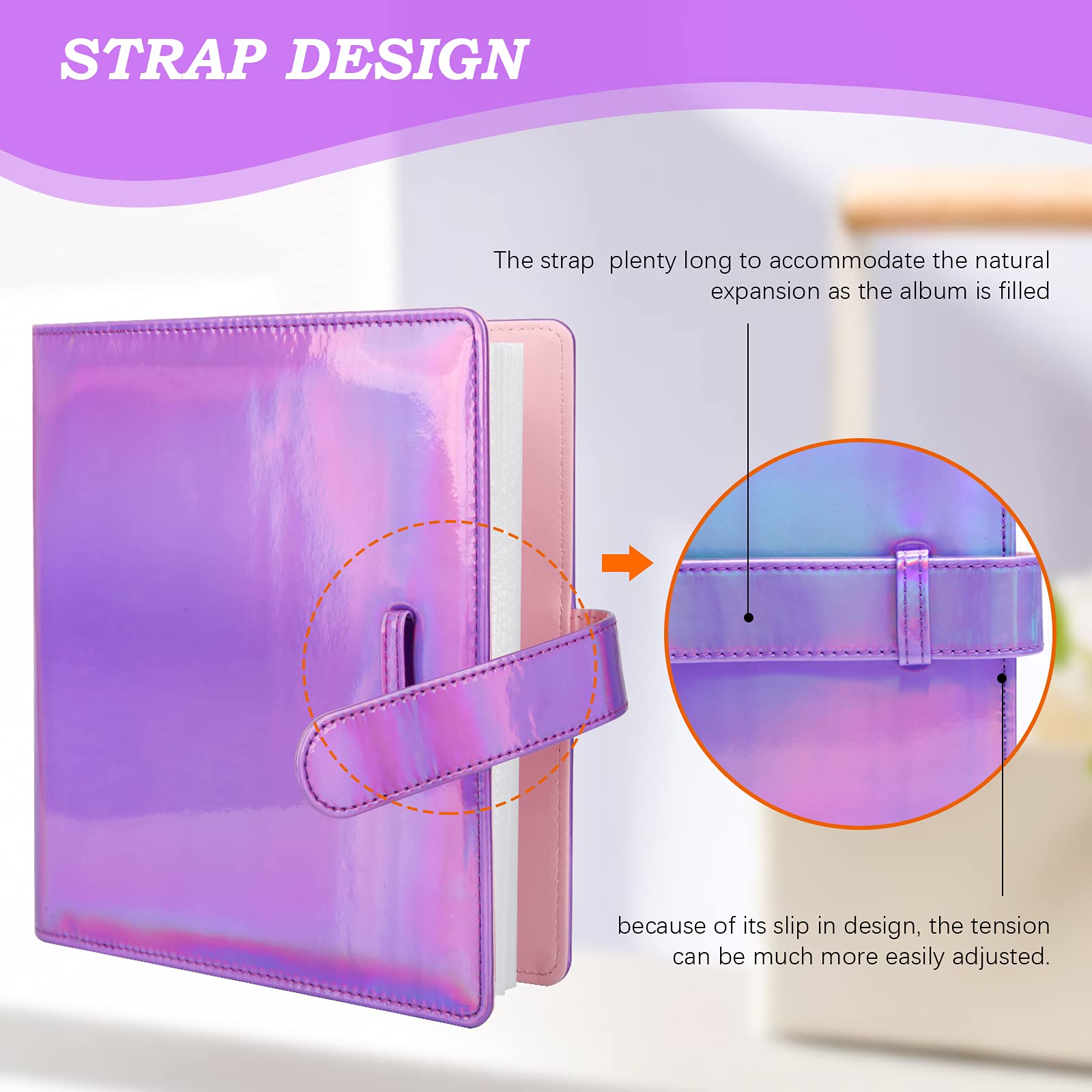256-Pocket Mini Photo Album for Fujifilm Instax Mini 12/11/9/40/99/90/8/7/Evo/LiPlay - Compatible with Polaroid Snap/PIC-300/Z2300 Cameras & Zip Instant Printer - Holds Kodak 2x3 Instant Photos - Magic Purple - Perfect for Travel, Parties, and Memory Keeping
