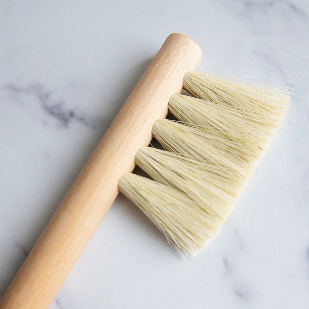 MT0991 Large Wooden Counter Brush - Heavy Duty Kitchen Cleaning Brush for Countertops, Sinks, and Stoves - Natural Wood Handle & Durable Bristles - Perfect for Home, Restaurant, and Commercial Use