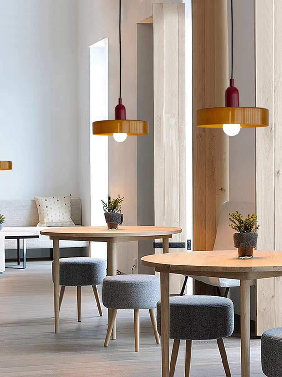 Modern Disc Orb Pendant Light Fixture - Sleek Minimalist Ceiling Lighting for Dining Room, Kitchen, Bedroom & Living Room Decor